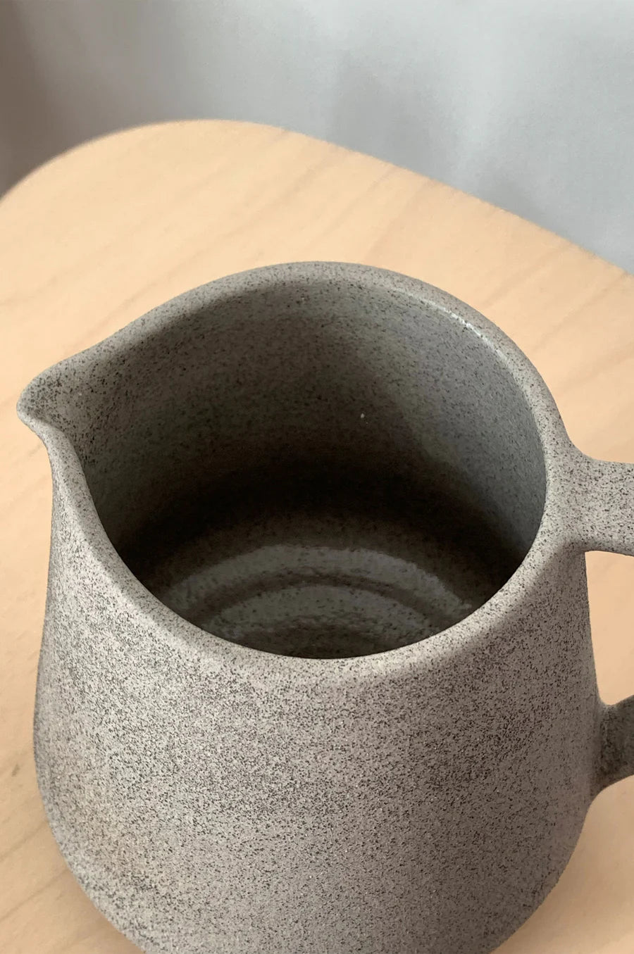 Handmade Stoneware Pitcher Concrete