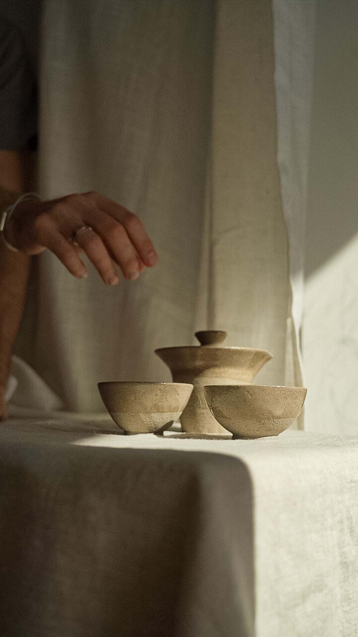 Handmade Stoneware Small Tea Cup - Gray with Speckles