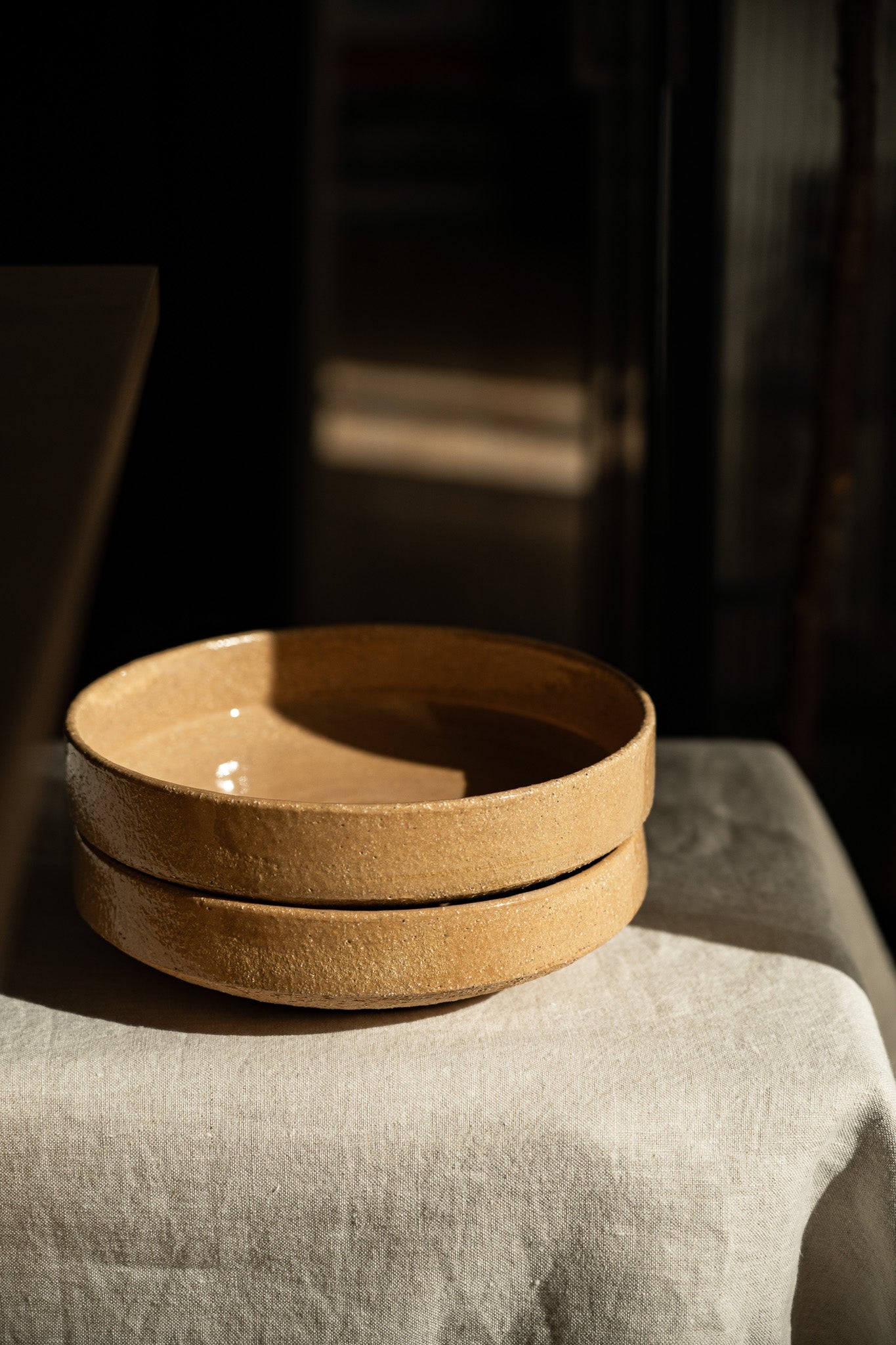 Handmade Stoneware Breakfast Bowl – Yellow Clay with Natural Speckles