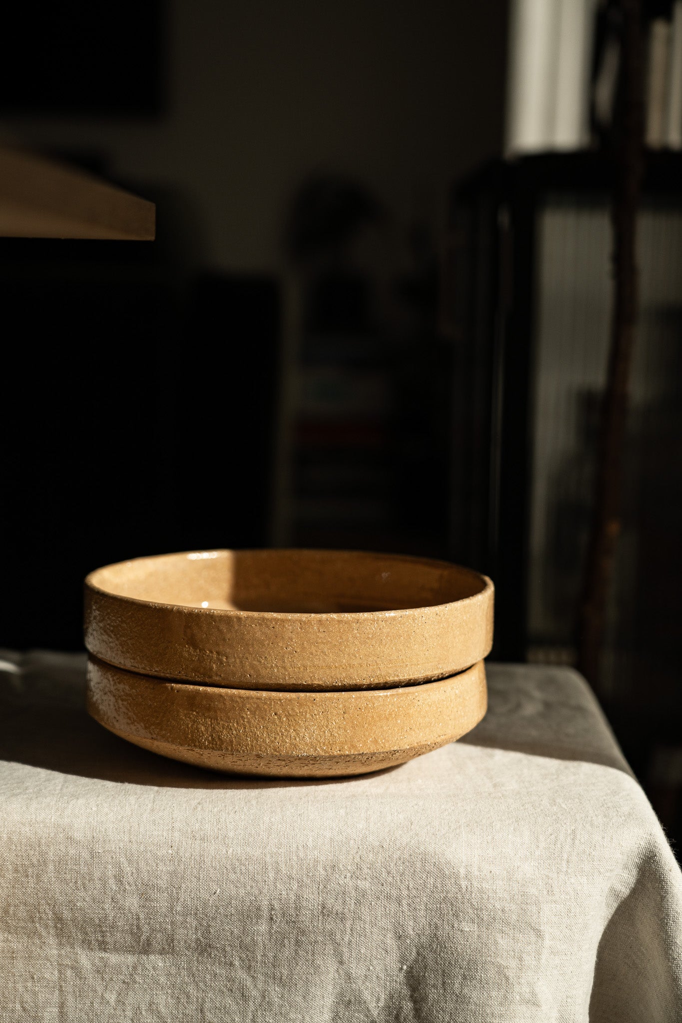 Handmade Stoneware Breakfast Bowl – Yellow Clay with Natural Speckles