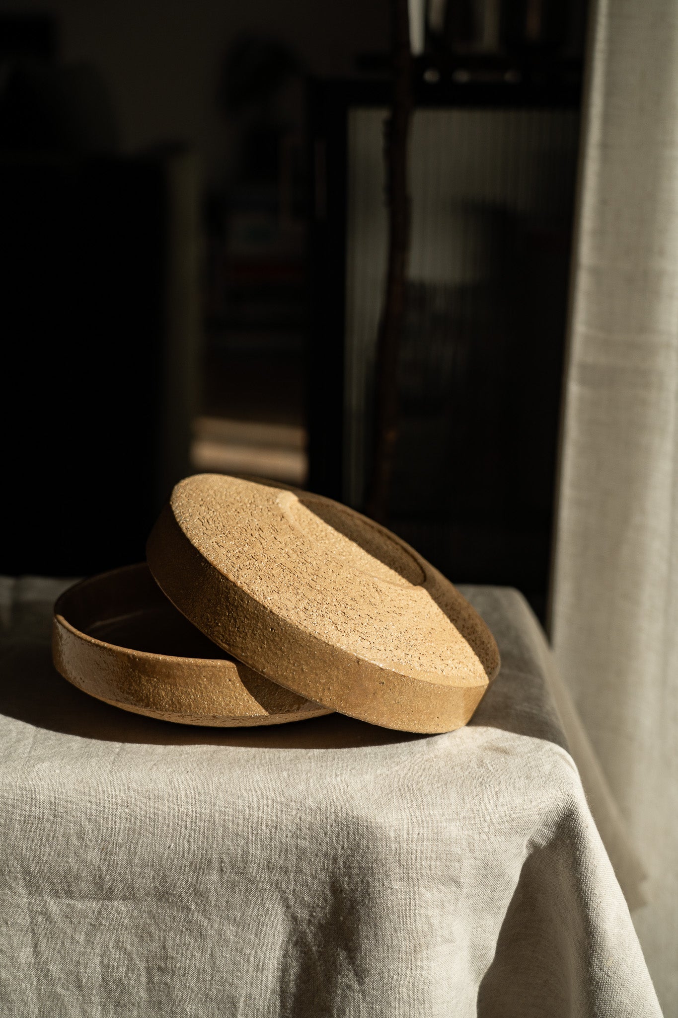 Handmade Stoneware Breakfast Bowl – Yellow Clay with Natural Speckles