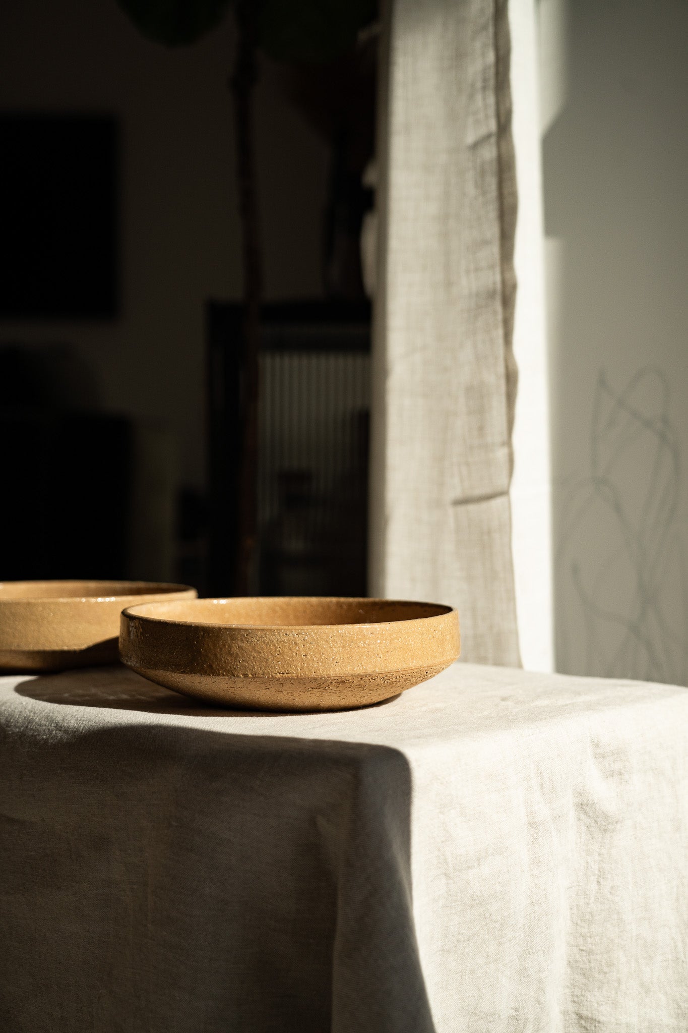 Handmade Stoneware Breakfast Bowl – Yellow Clay with Natural Speckles