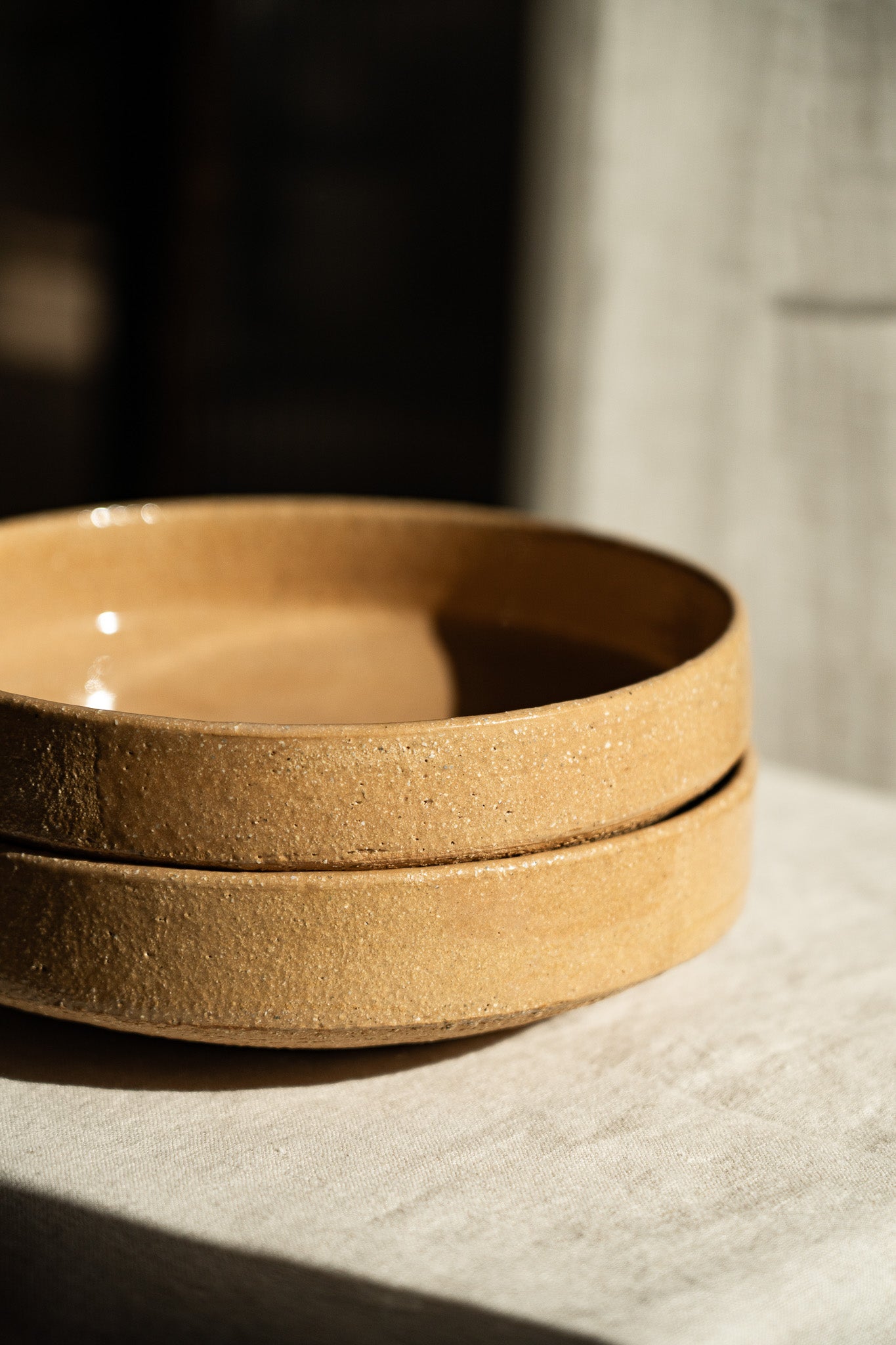 Handmade Stoneware Breakfast Bowl – Yellow Clay with Natural Speckles