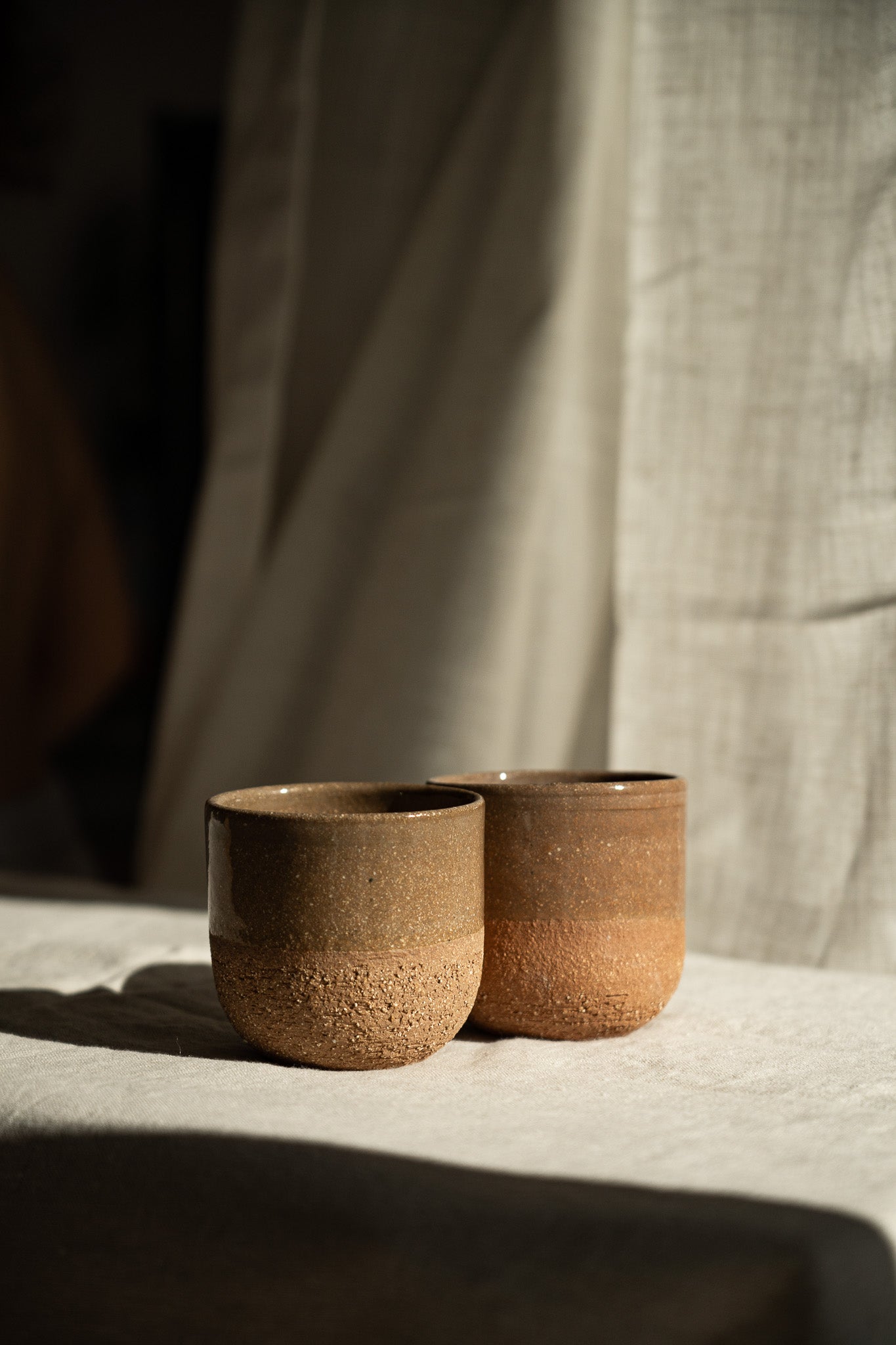 Handmade Small Coffee Cup – Rustic Pinkish Red Stoneware