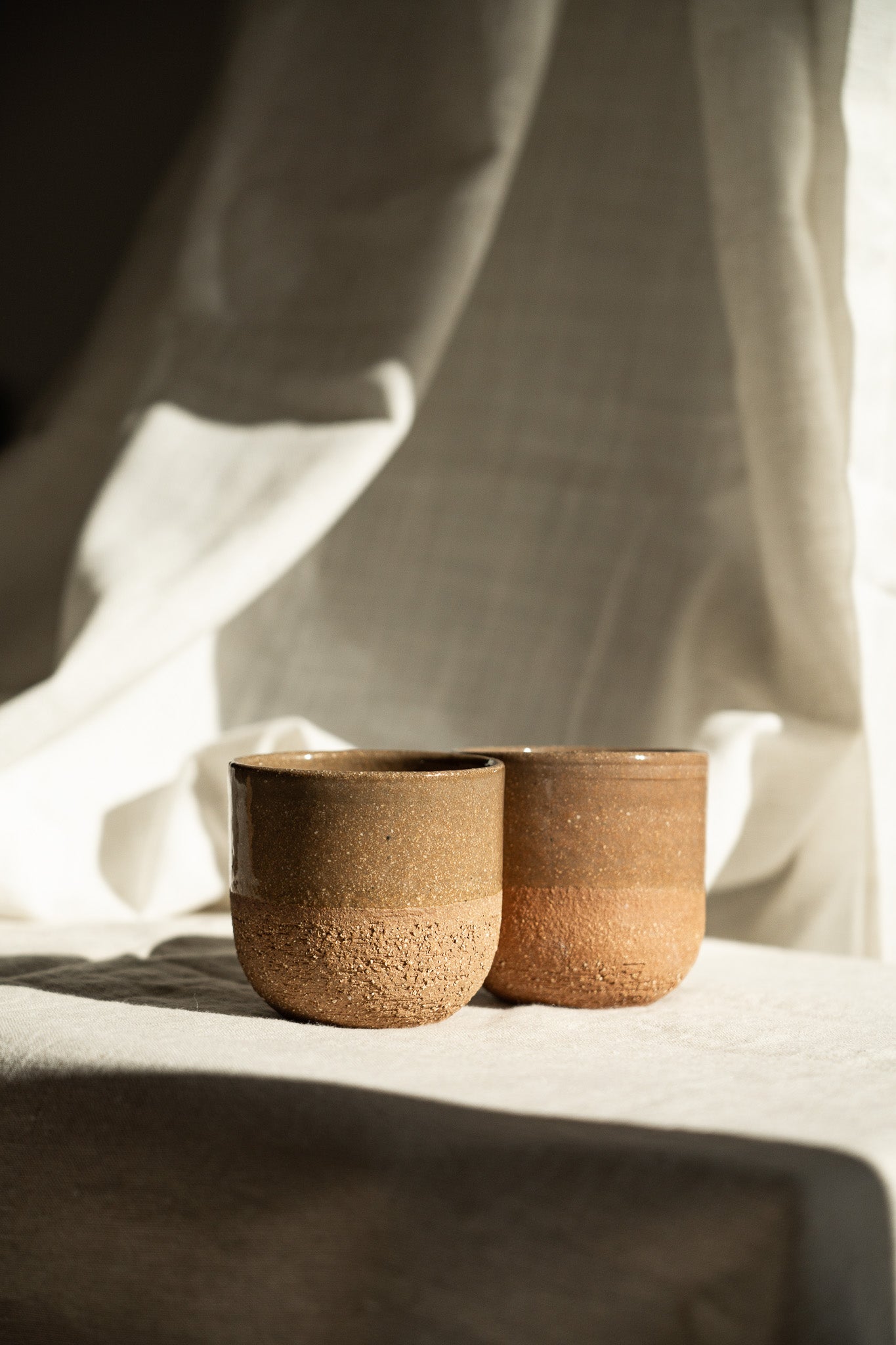 Handmade Small Coffee Cup – Rustic Pinkish Red Stoneware
