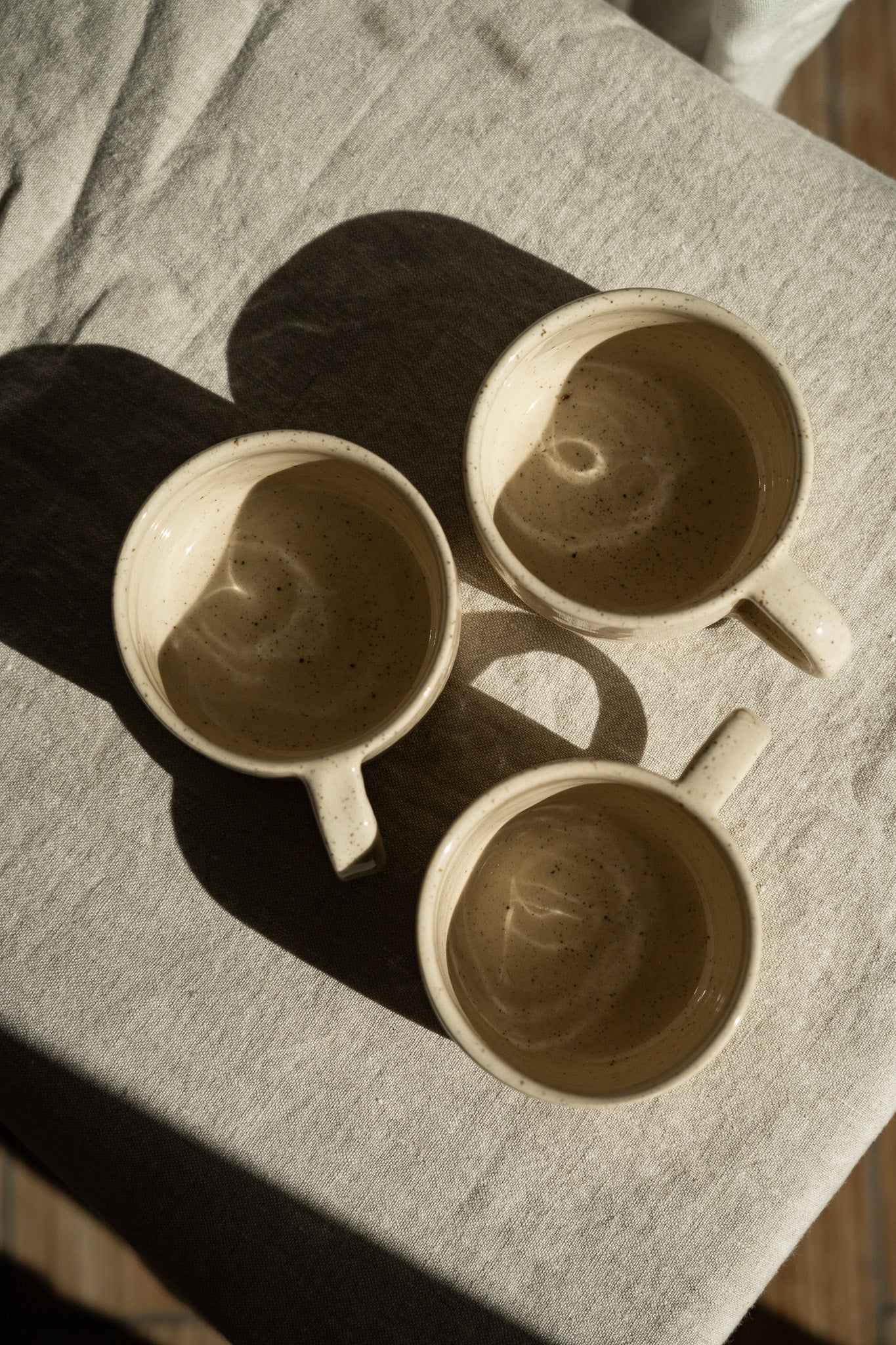 Handmade Stoneware Mug — White Sand Speckled