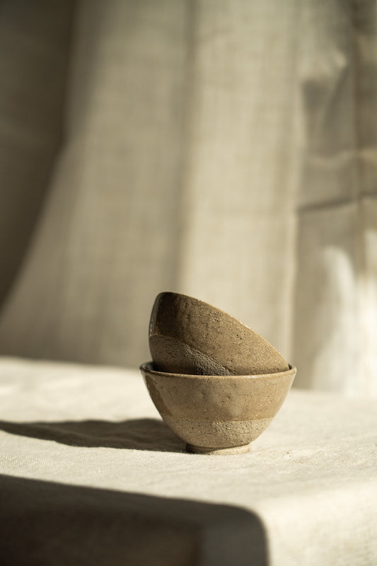 Handmade Small Stoneware Tea Cup – Gray with Speckles