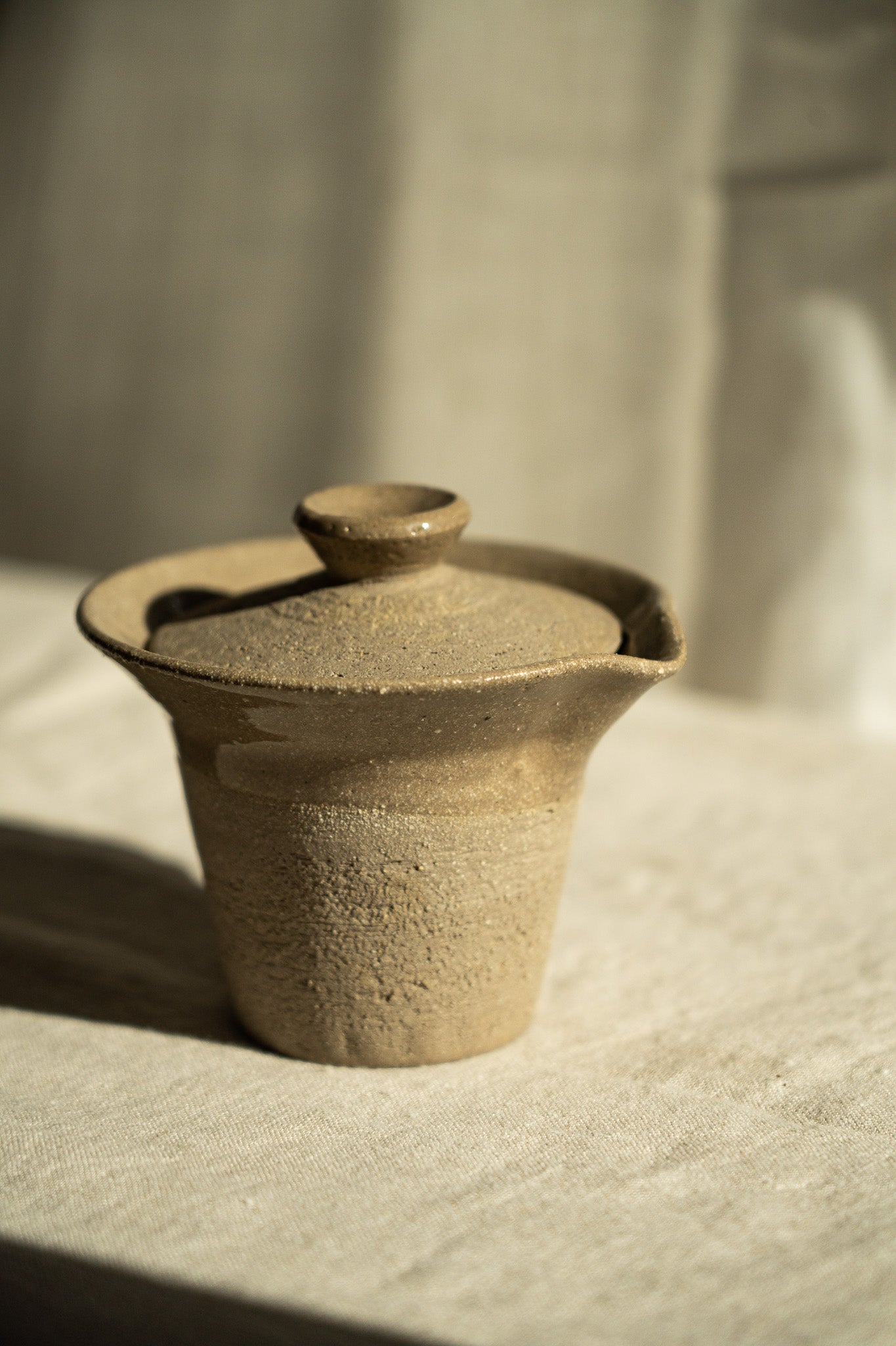 Handmade Stoneware Gaiwan – Gray with Speckles