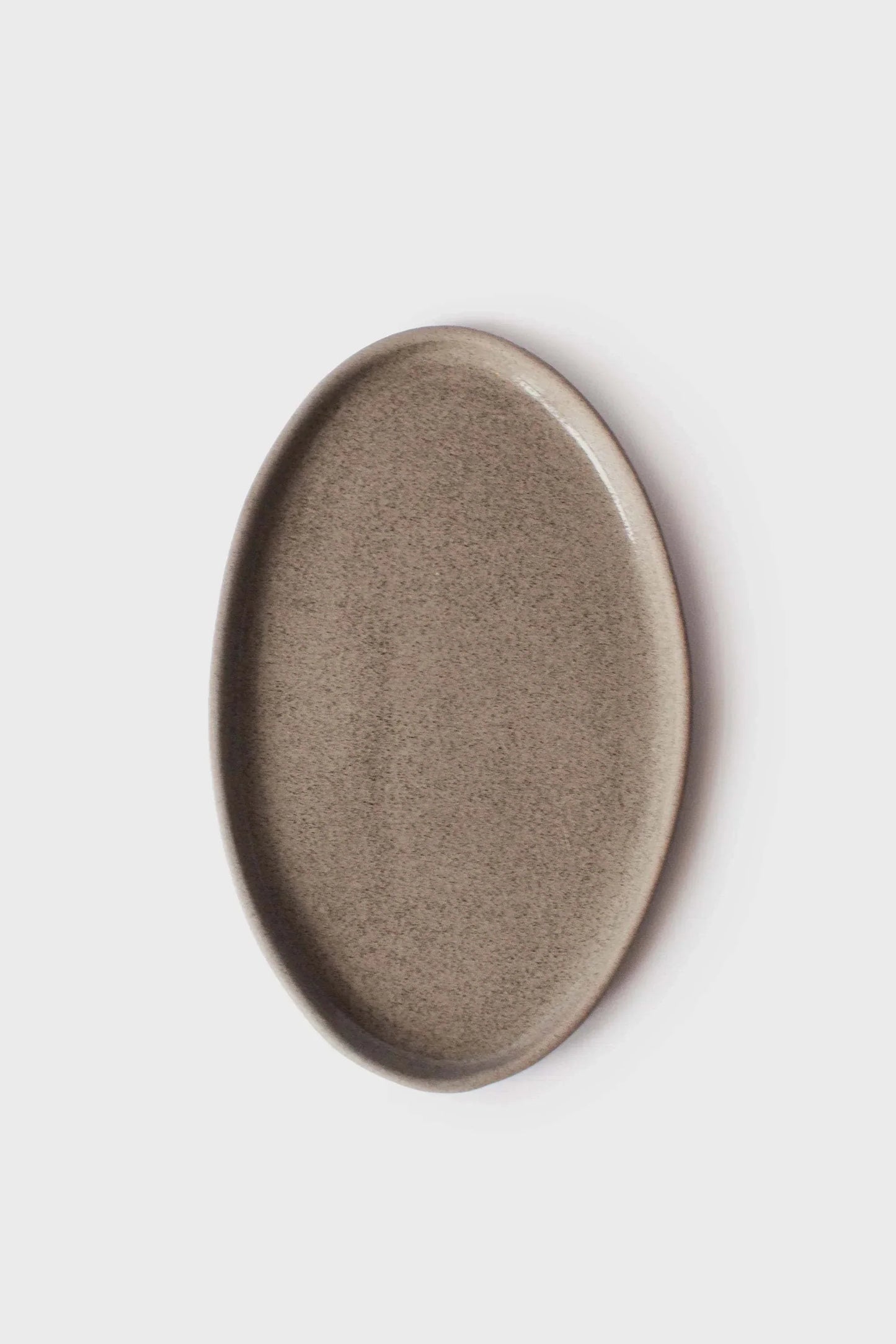 Handmade Oval Stoneware Serving Platter Concrete