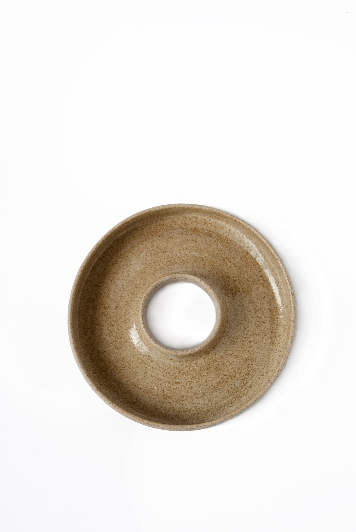 Handmade Round Stoneware Serving Dish. Concrete