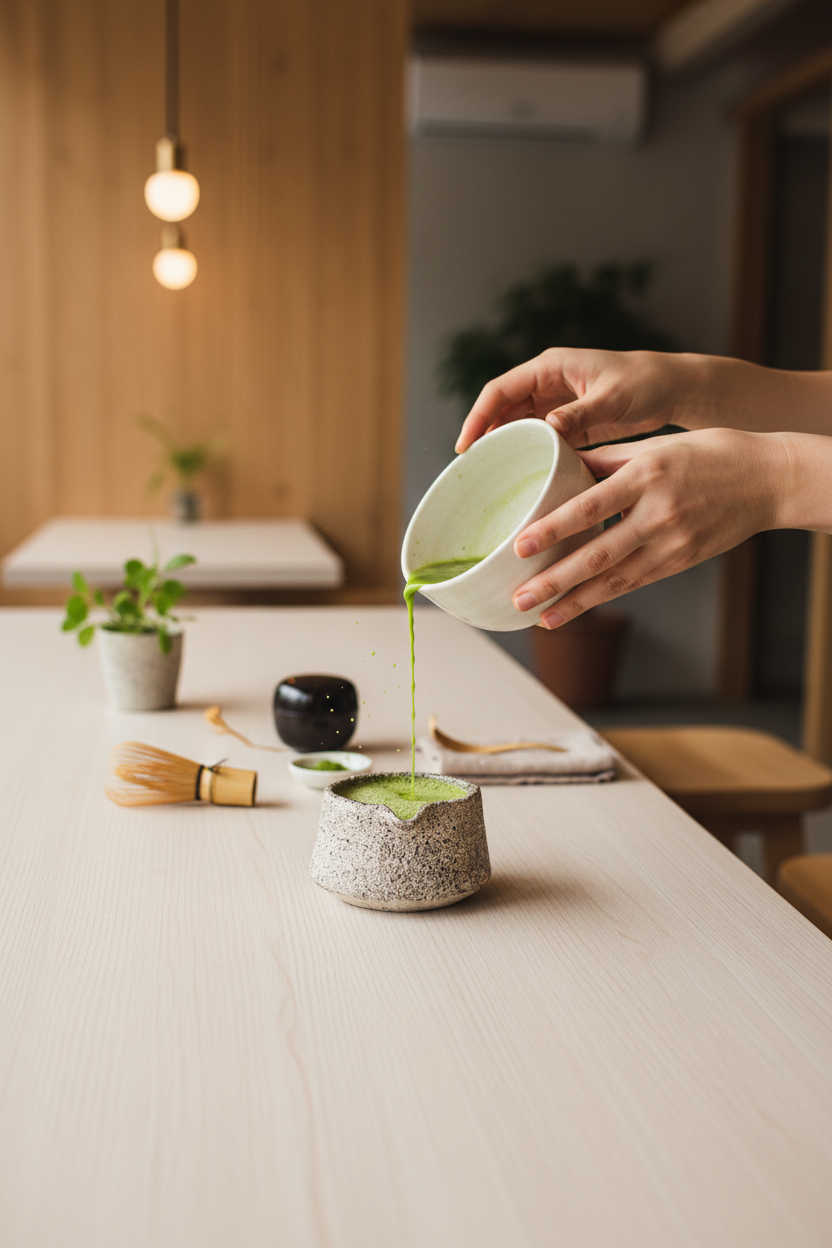 Handmade Stoneware Matcha Bowl - Oats Collection for Matcha Tea LoversStoneware Matcha Bowl