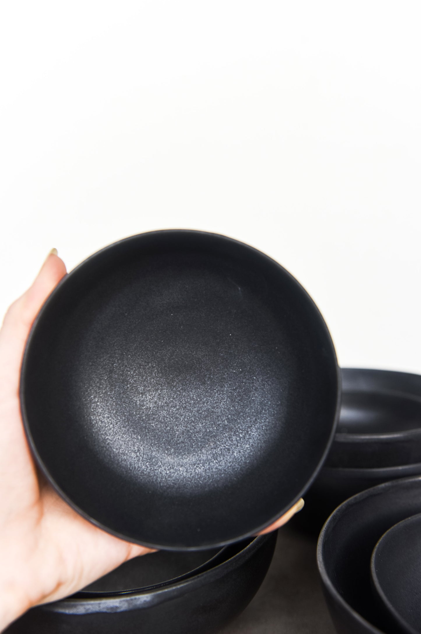 Black Matte Stoneware Mini Bowl