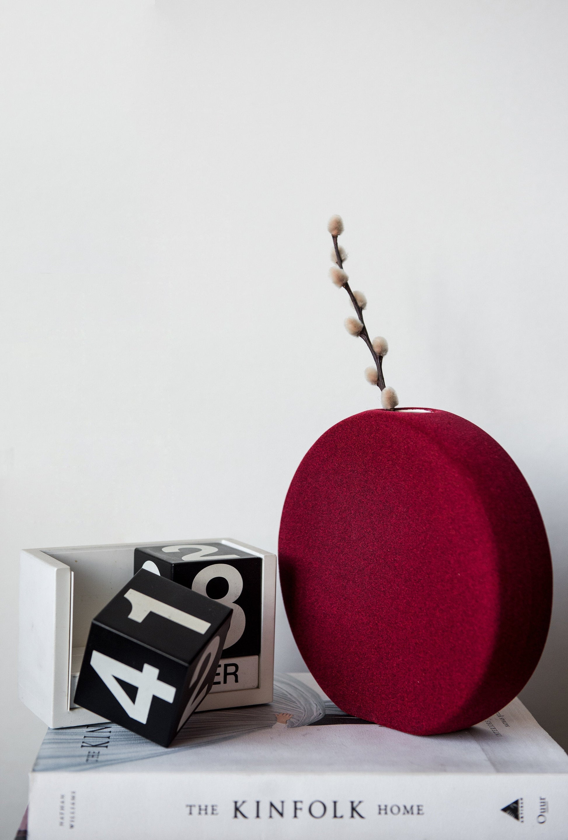 Velvet Burgundy Porcelain Tube Vase