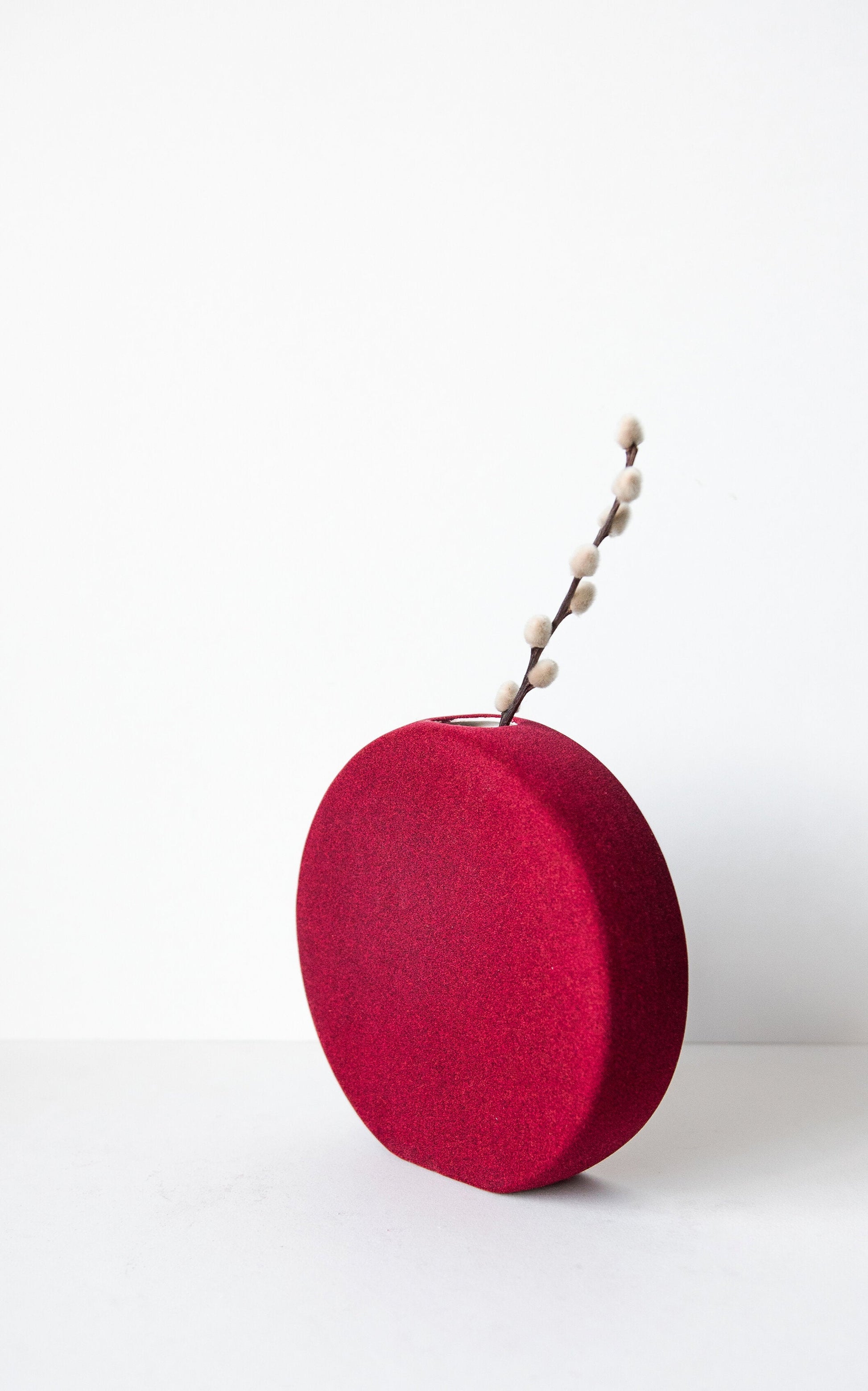 Velvet Burgundy Porcelain Tube Vase