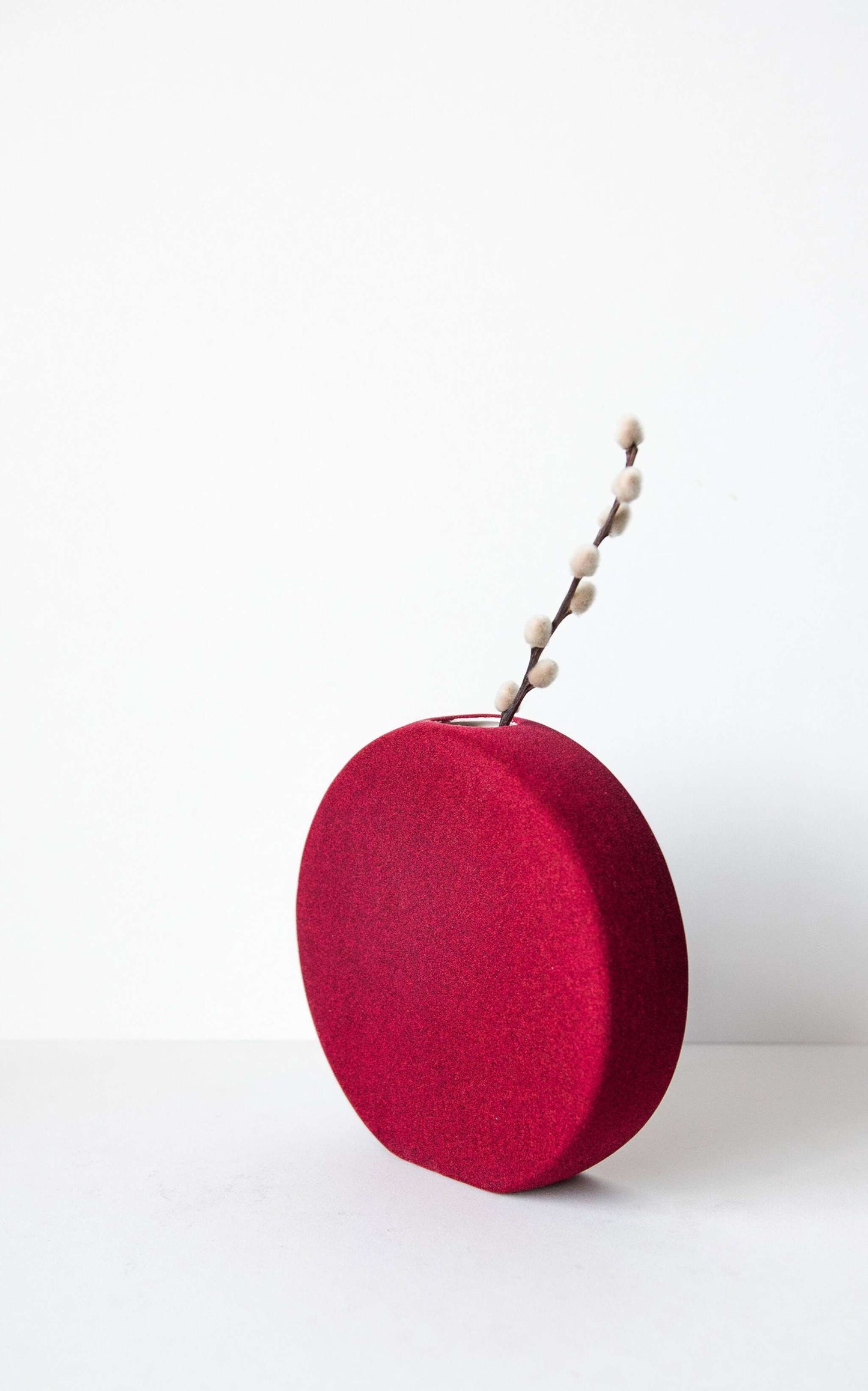 Velvet Burgundy Porcelain Tube Vase