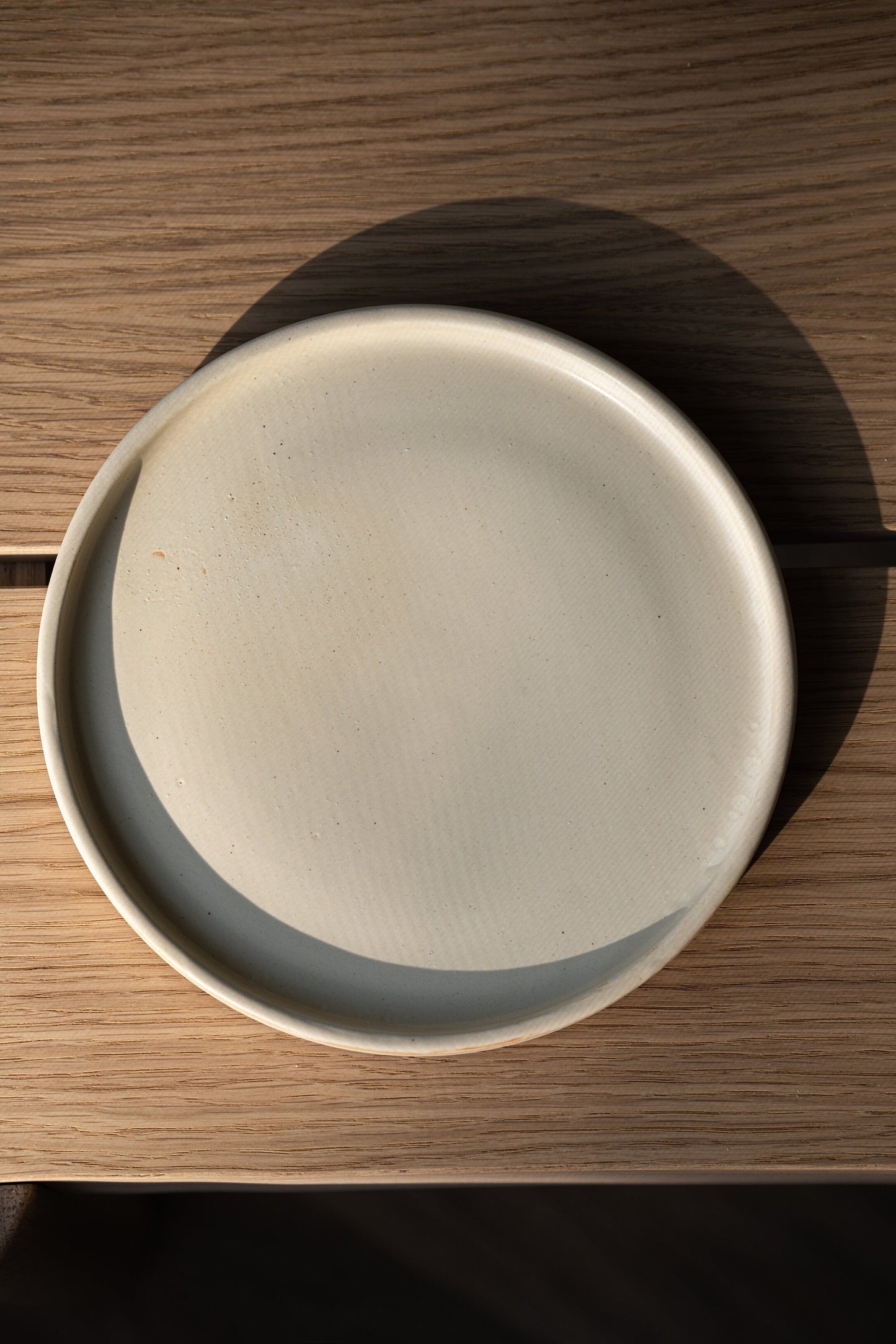Handmade Beige Stoneware Dinner Plates