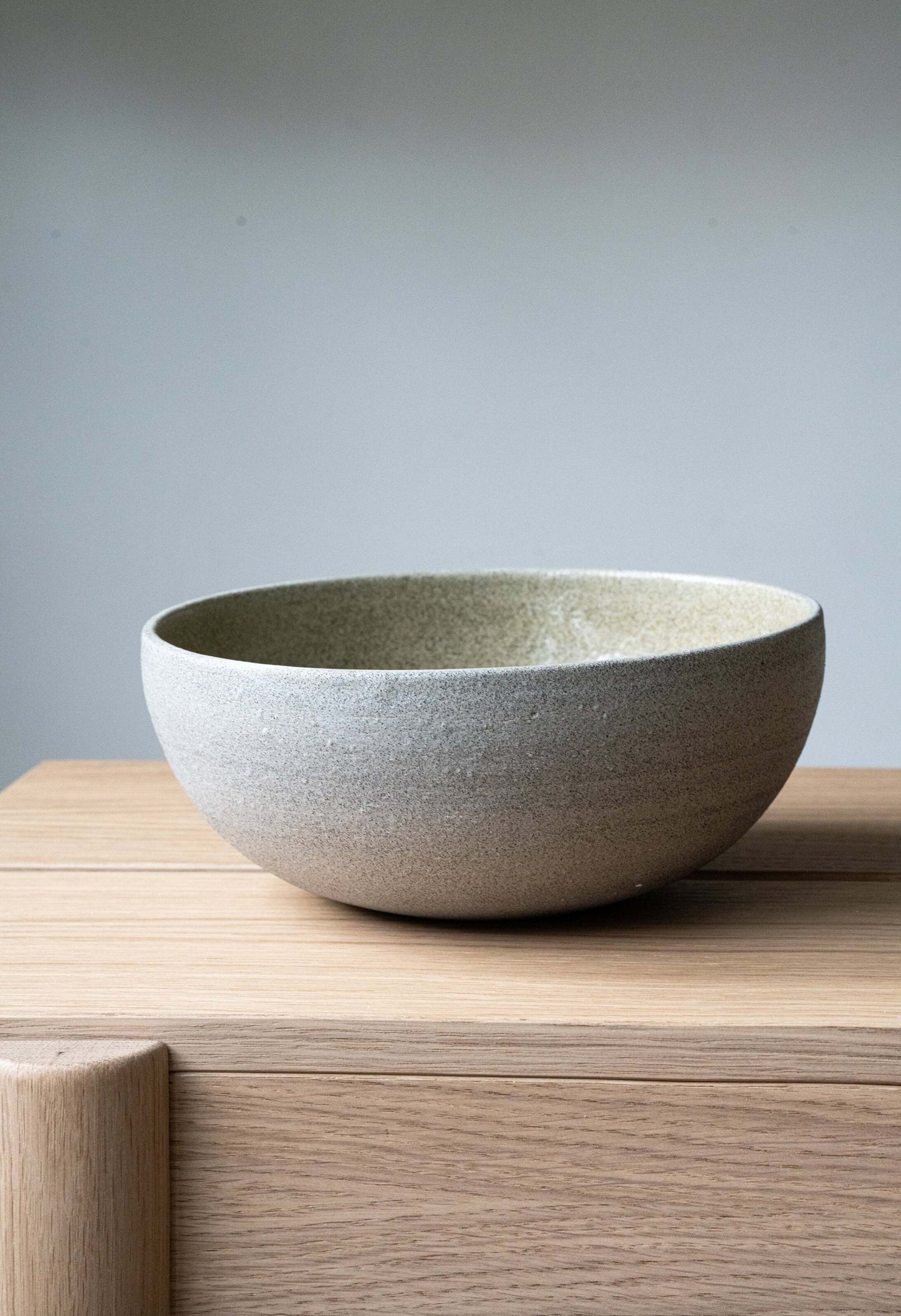 Stoneware nesting bowl set Concrete with rustic exterior and glossy interior, handmade in Ukraine with three sizes