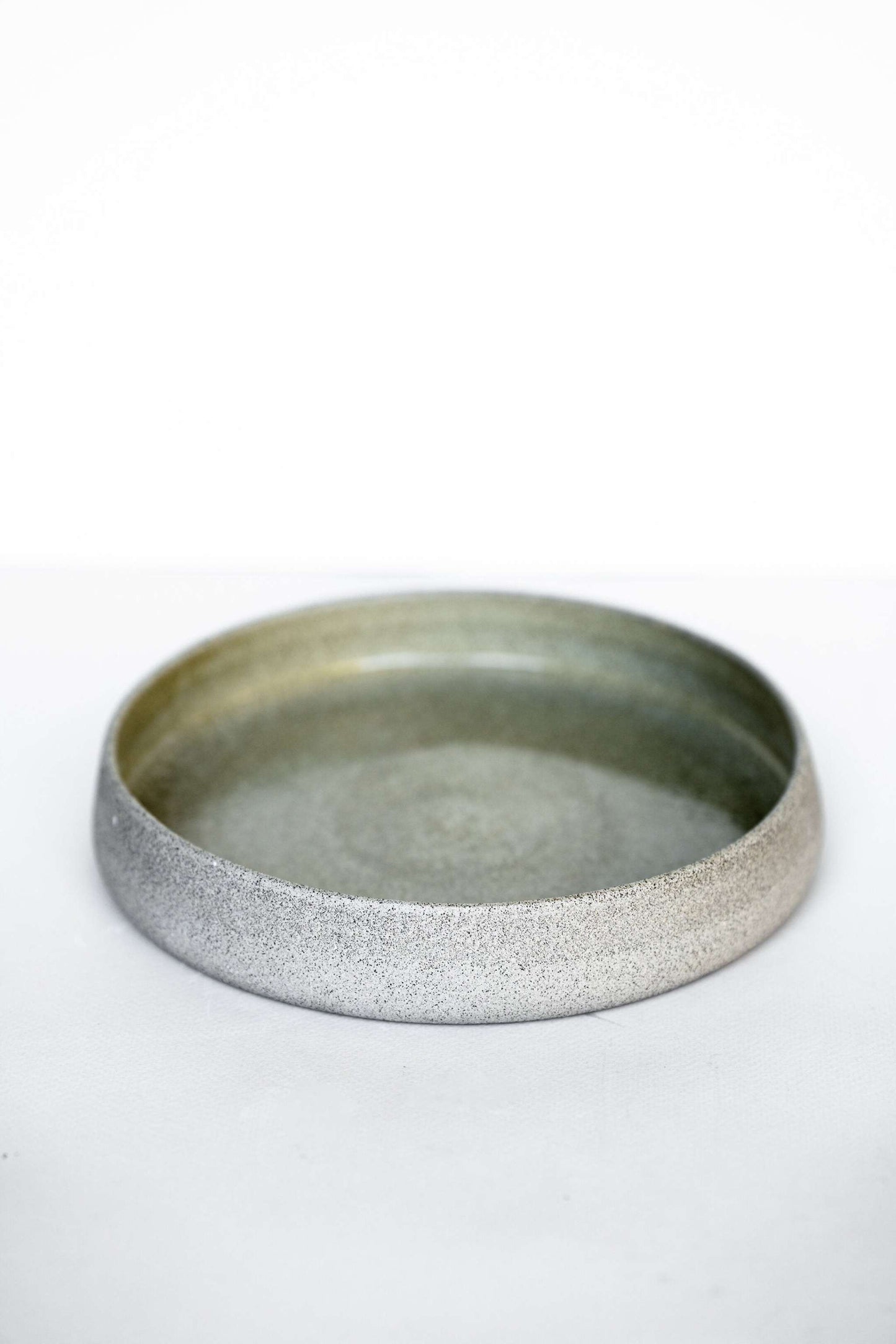 Stoneware Salad Plates with High Sides Concrete