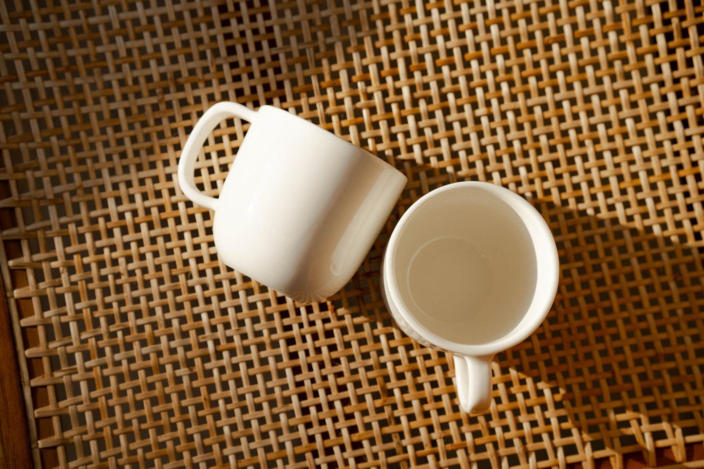 Handmade off-white porcelain coffee mug with shiny glaze, dishwasher and microwave safe, made in Ukraine