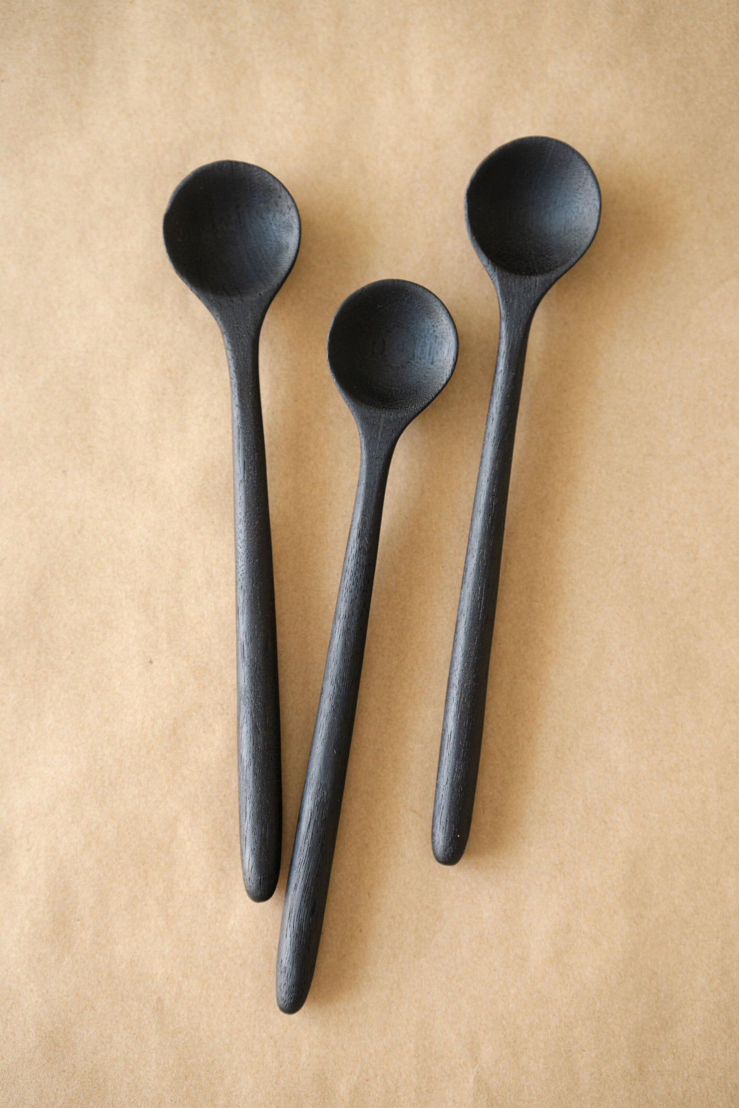 HandCarved Charred Big Coffee Spoon