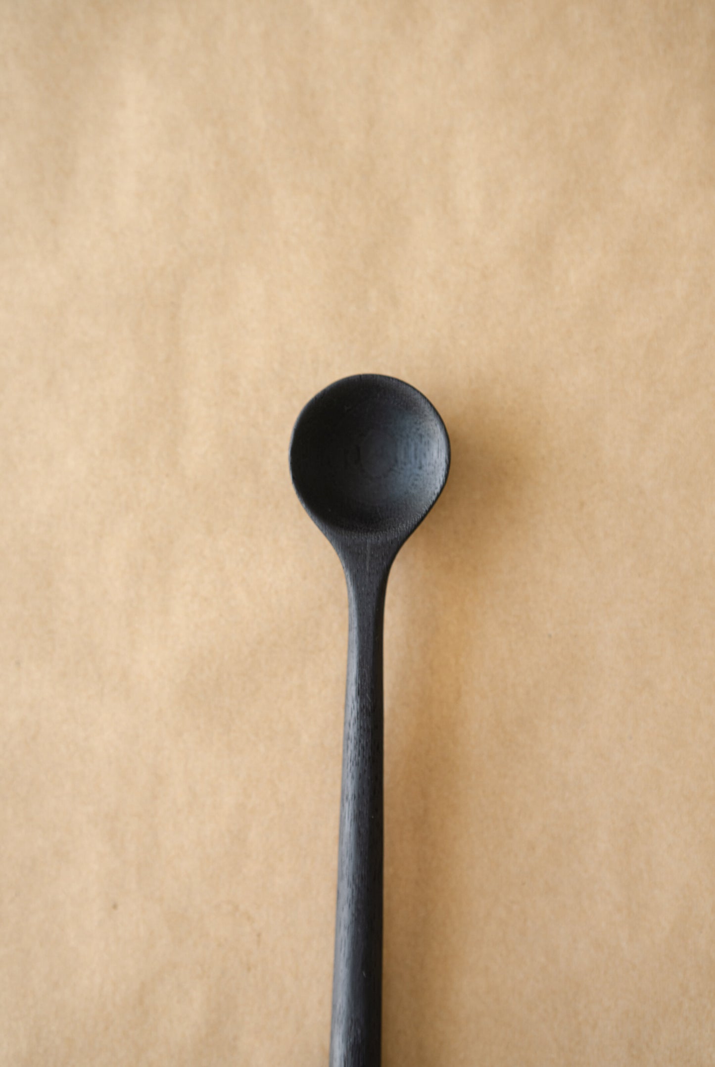 HandCarved Charred Big Coffee Spoon