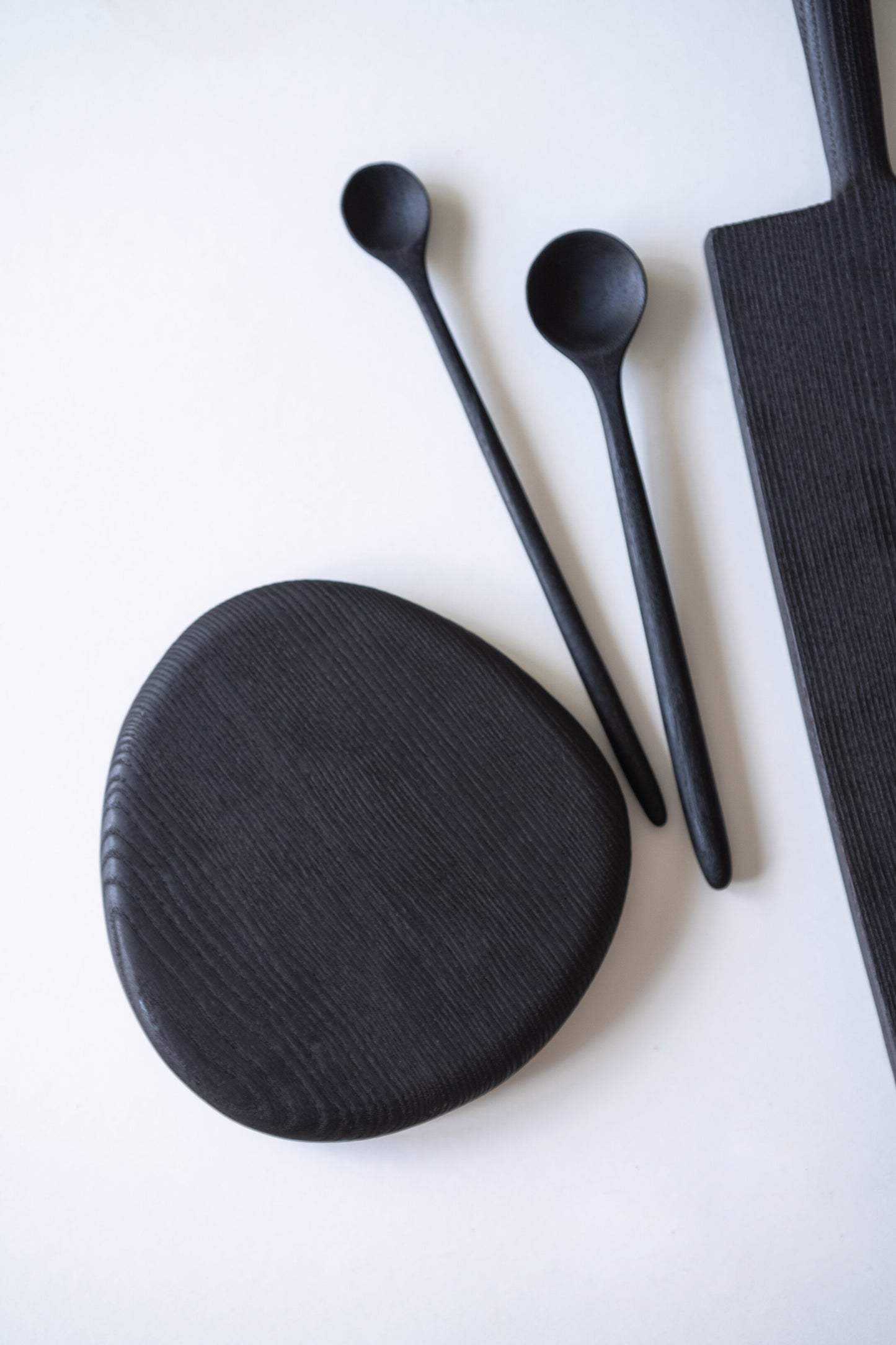 HandCarved Charred Big Coffee Spoon