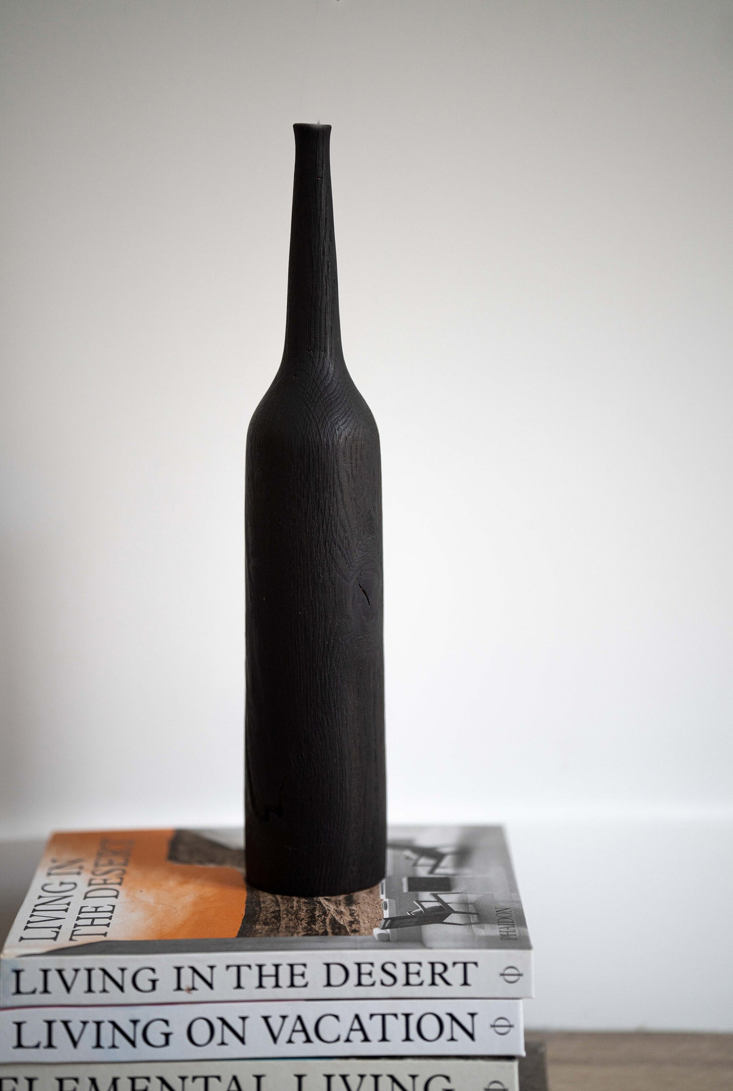 Tall Charred Wood Vase