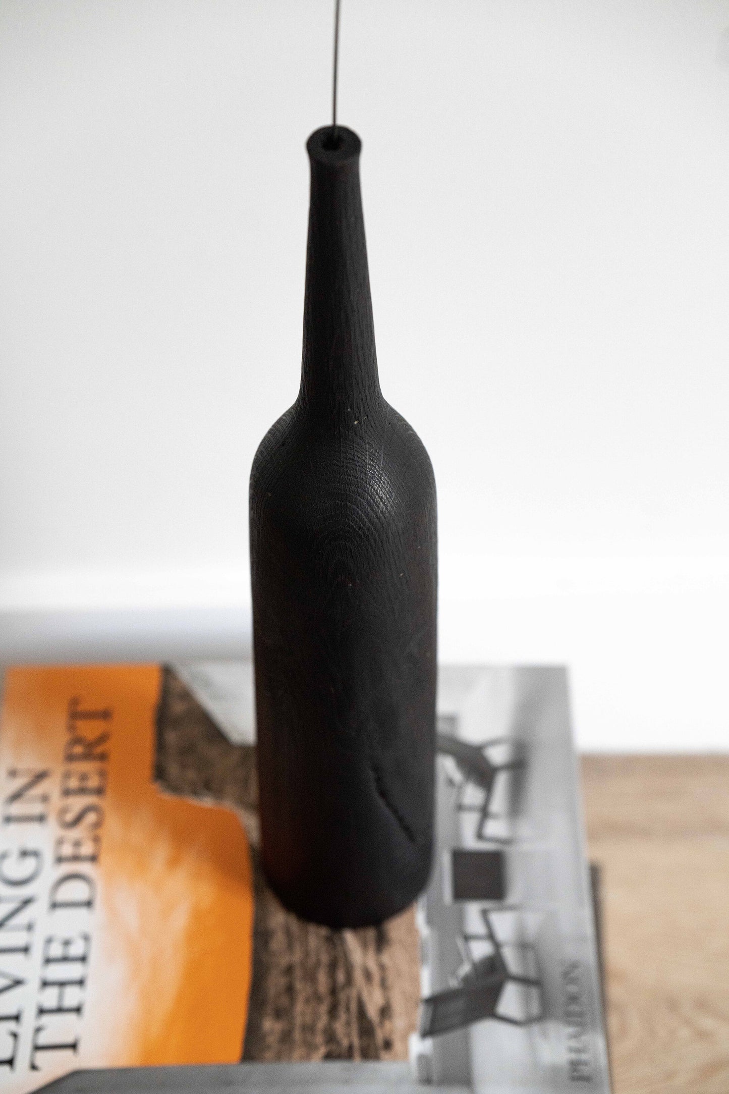 Tall Charred Wood Vase