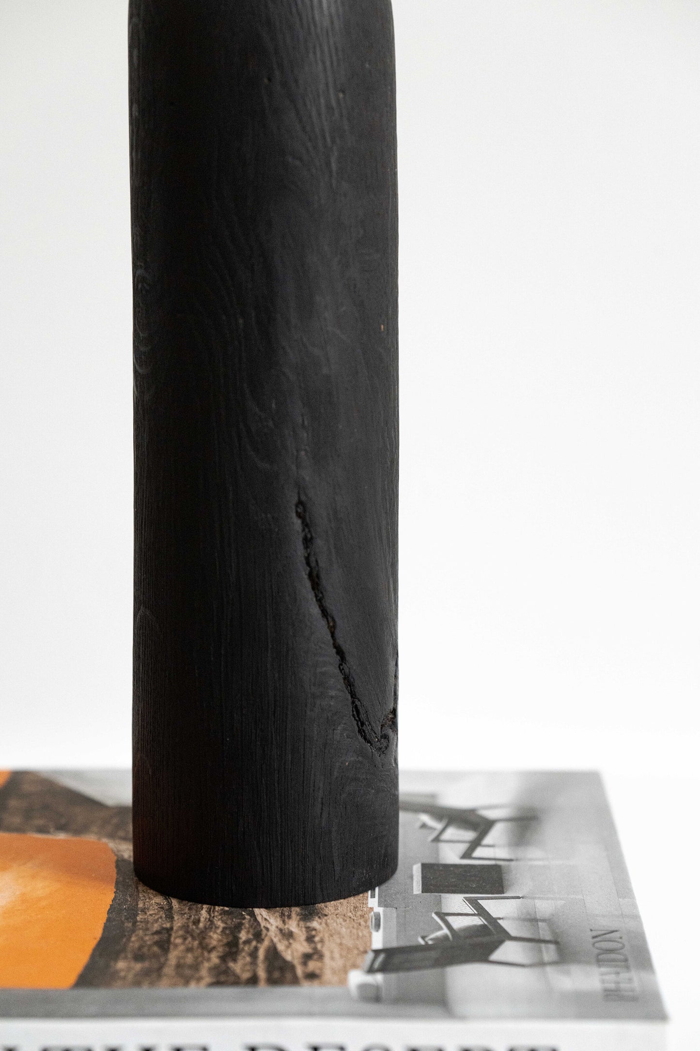 Tall Charred Wood Vase