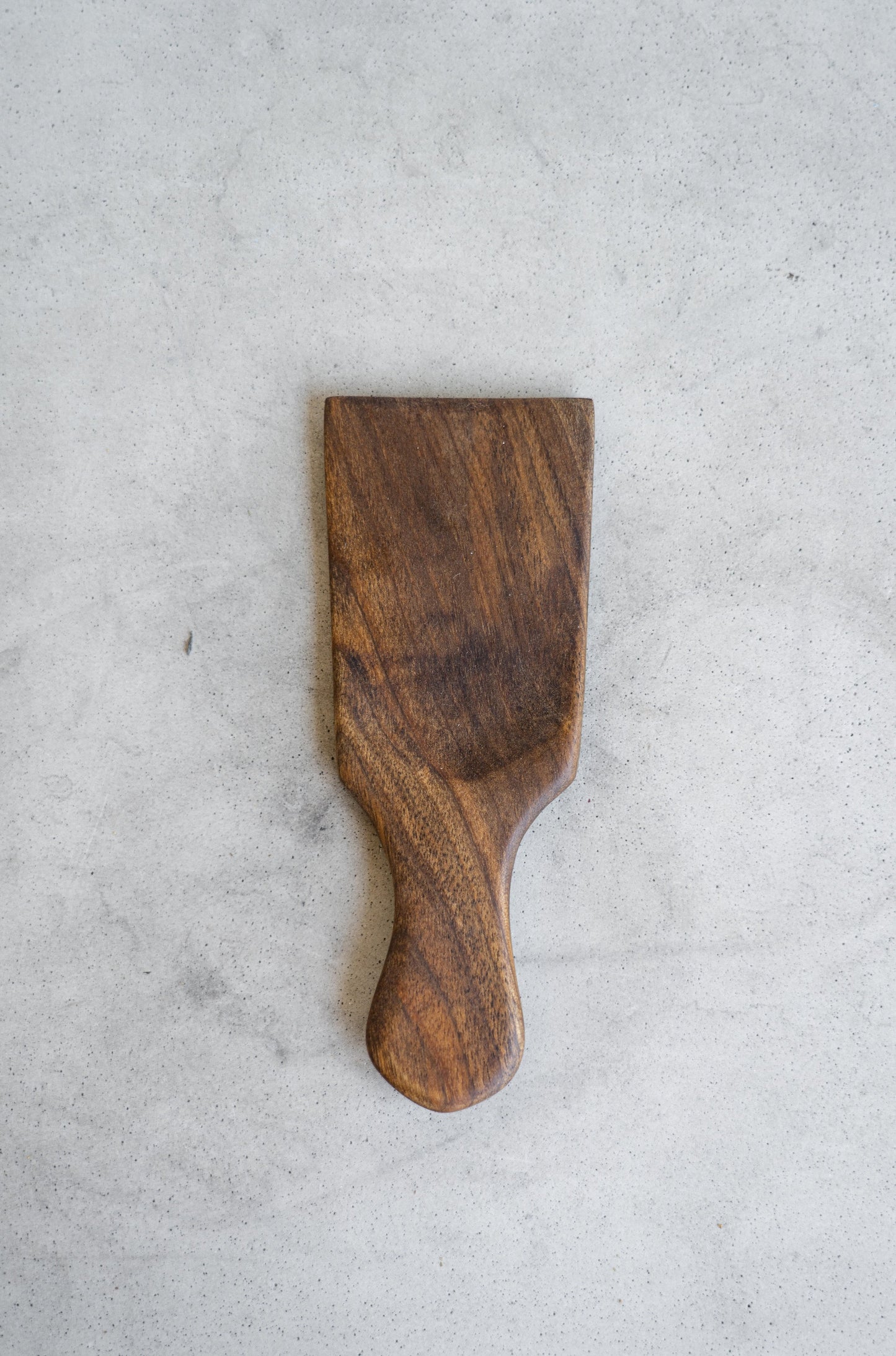 Walnut wood 2-piece salad serving set with polished handles, handcrafted in Ukraine