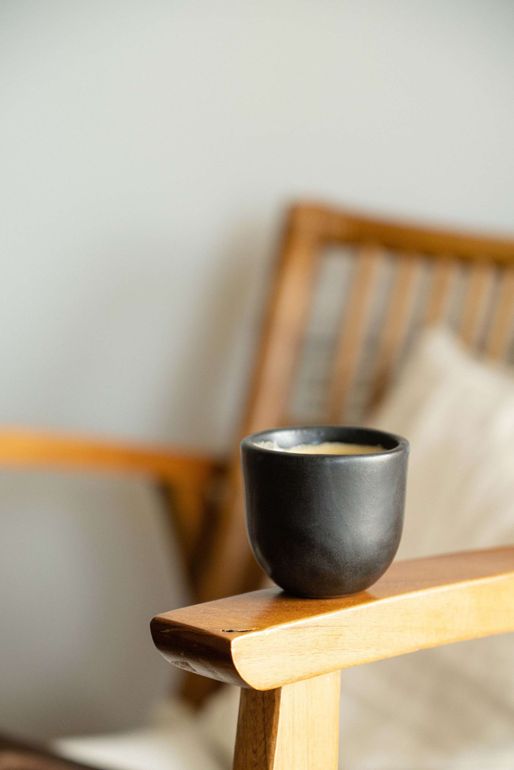 Stoneware Black Espresso Cup