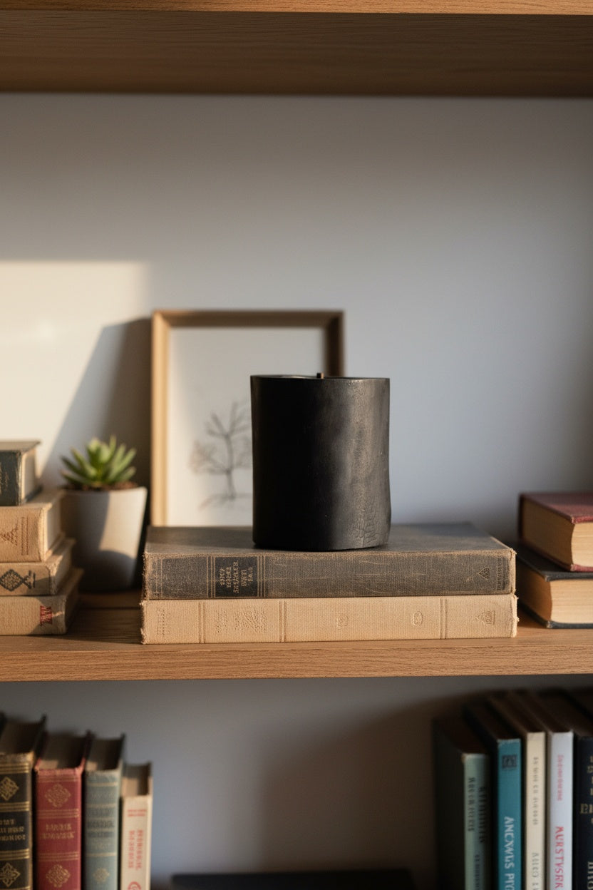 Black Illusions Wood Candle