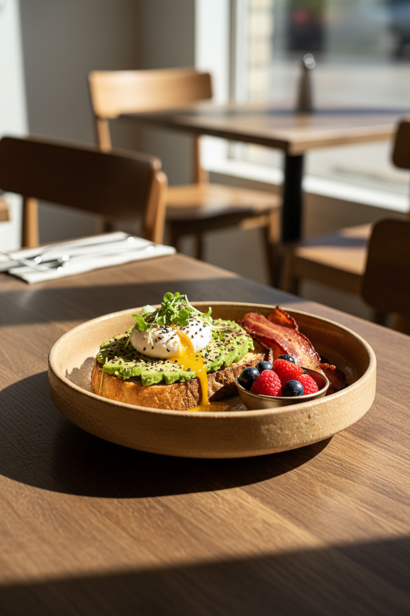 Handmade Stoneware Breakfast Bowl – Yellow Clay with Natural Speckles