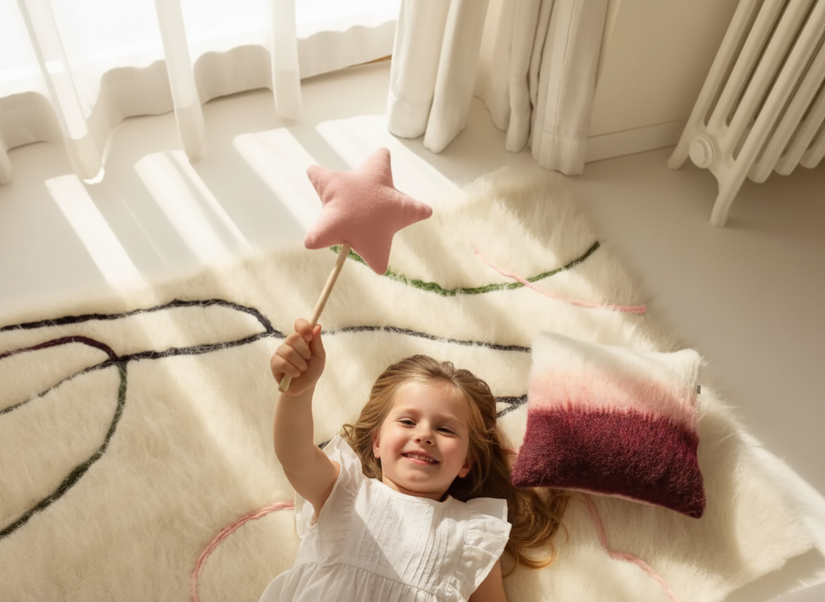 Handwoven Wool Runner Rug Bloom