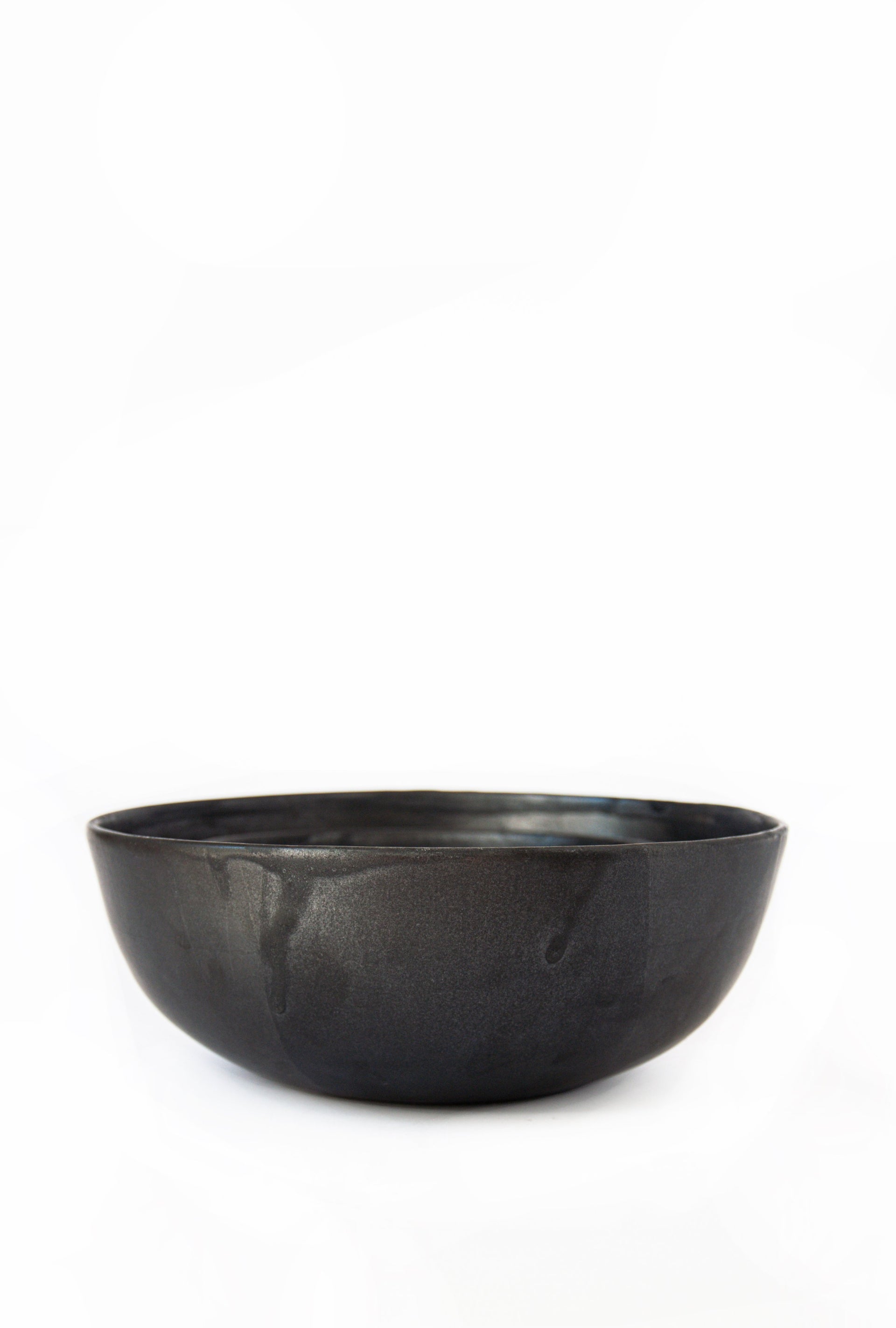Stoneware Black Matte Salad Serving Bowl - Nesting Set of 3
