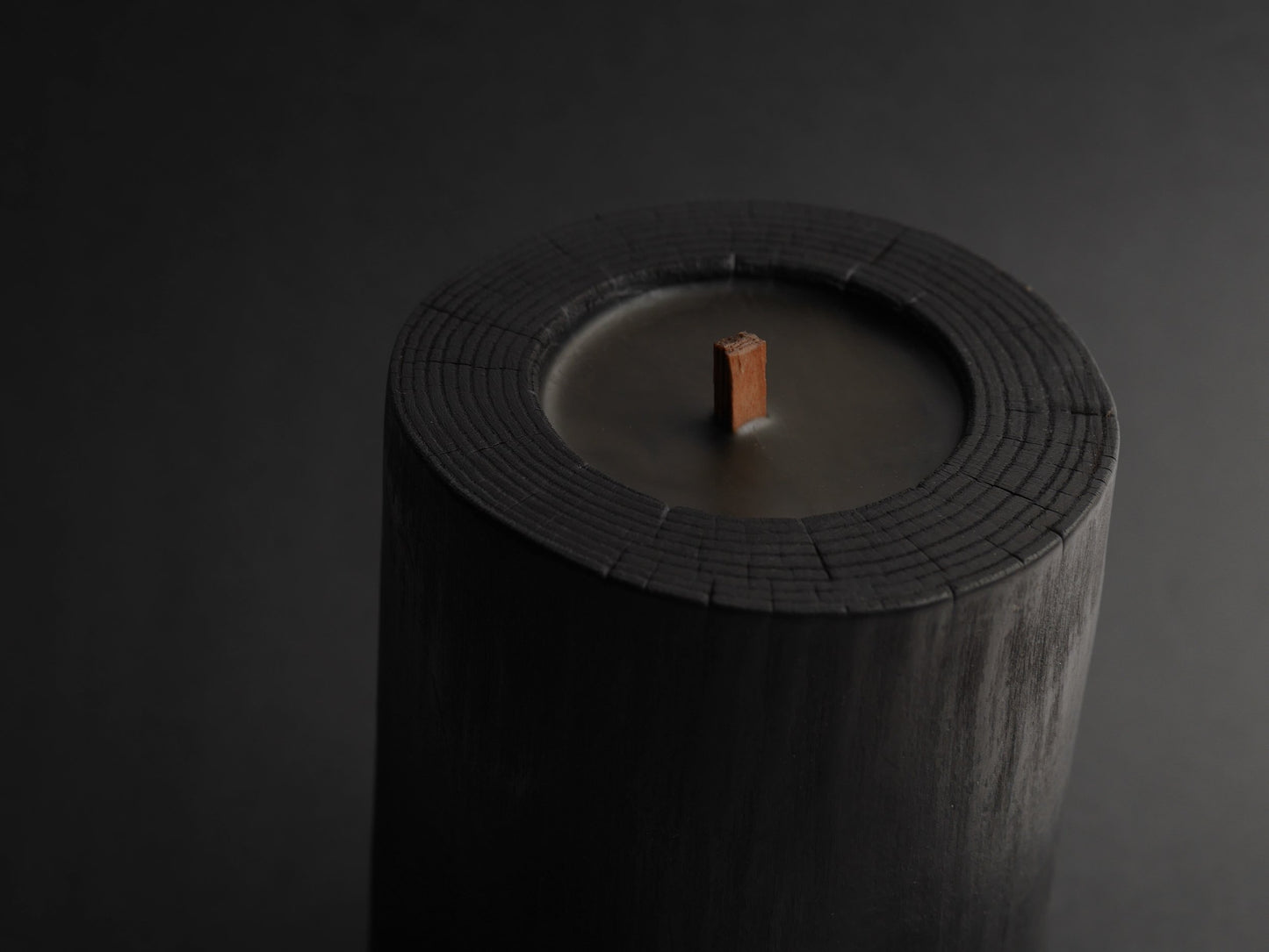 Black Illusions Wood Candle