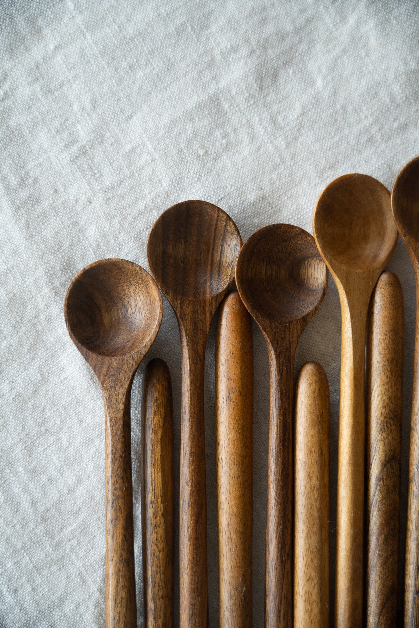 Hand Carved Walnut Wood Long Coffee Spoon