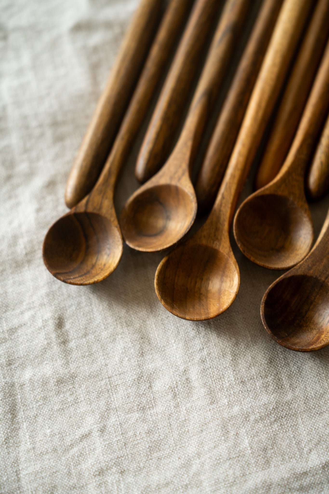 Hand Carved Walnut Wood Long Coffee Spoon