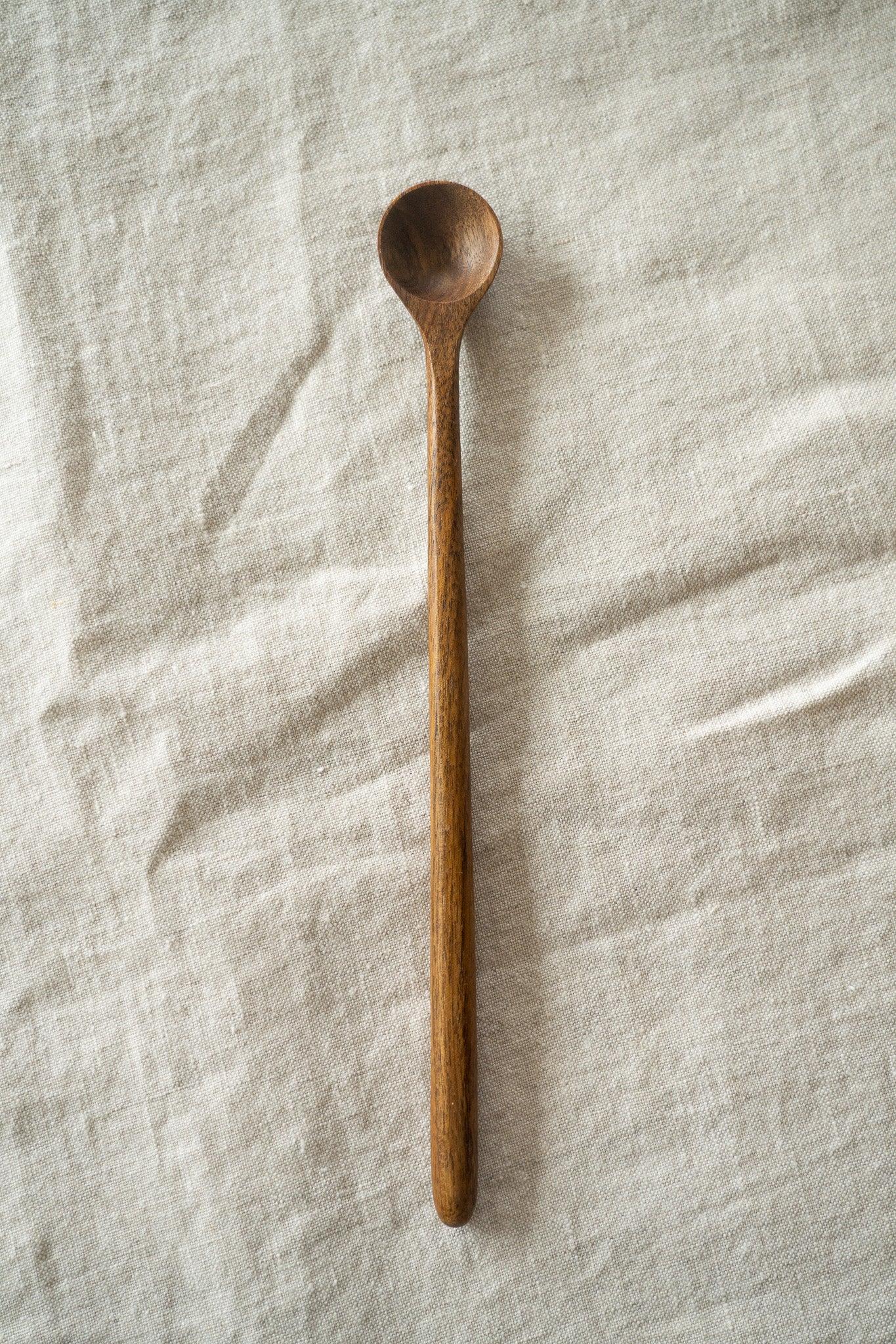 Hand Carved Walnut Wood Long Coffee Spoon