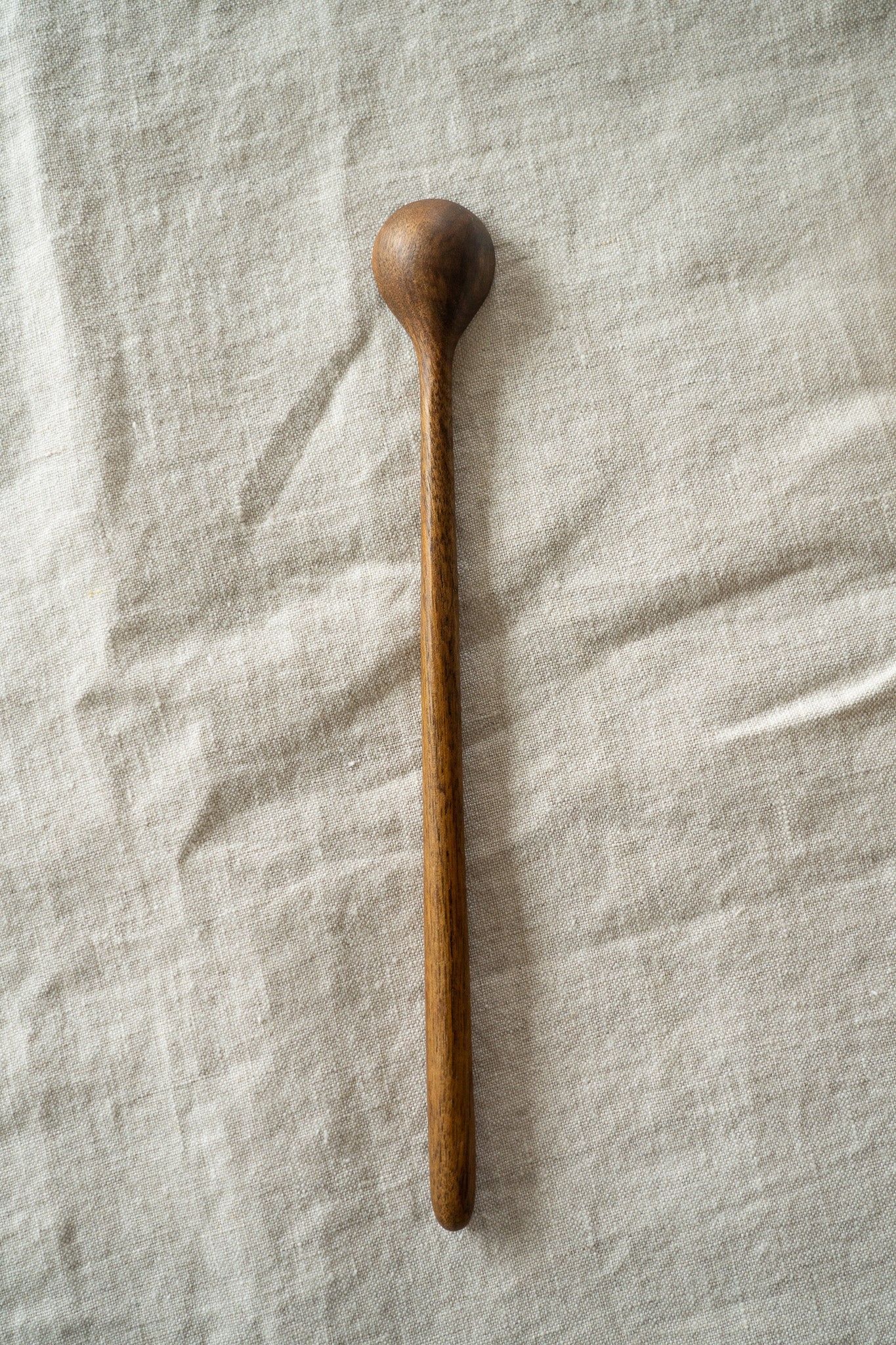Hand Carved Walnut Wood Long Coffee Spoon