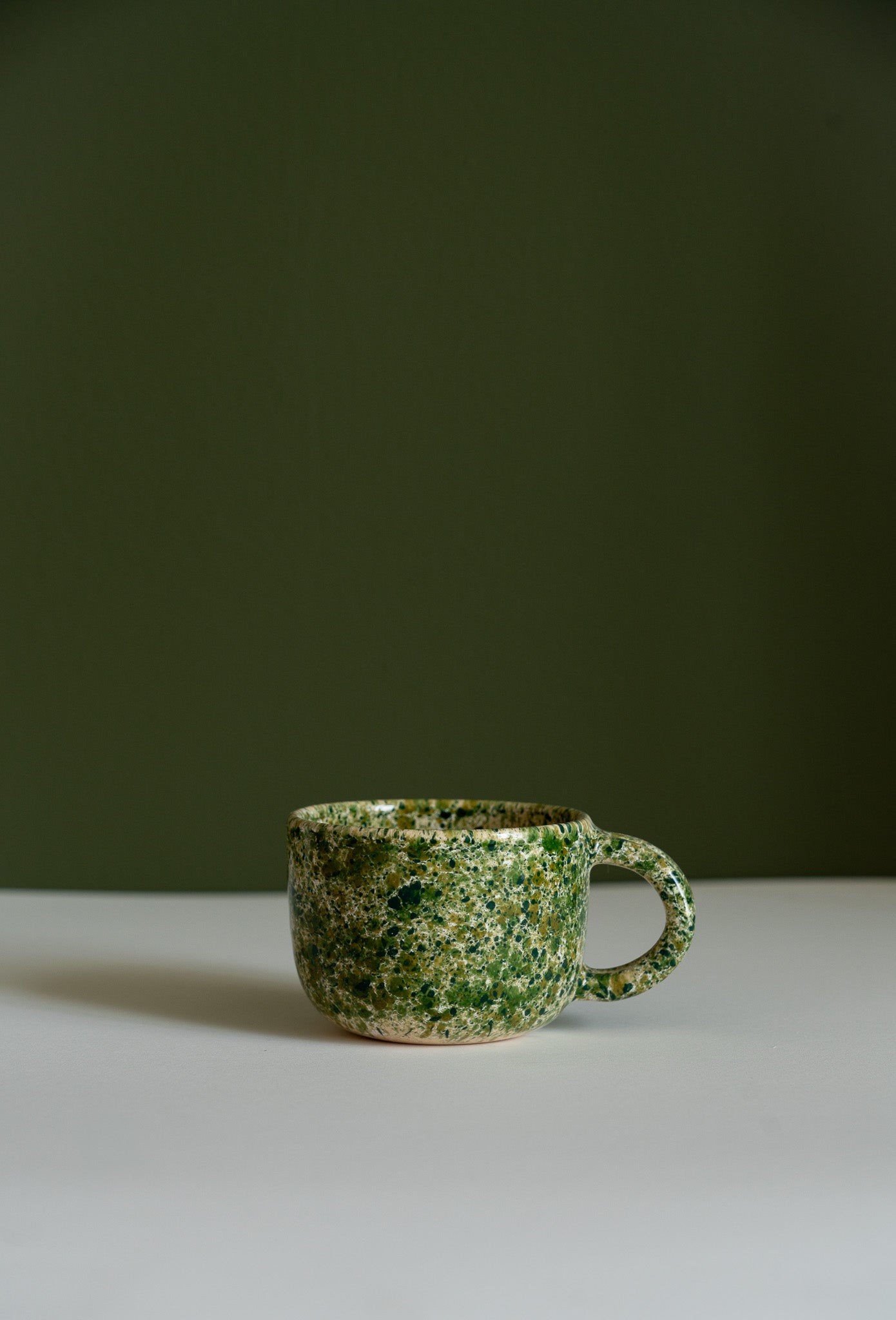 Hand Painted Splatter Ceramic Mug with Double Handle