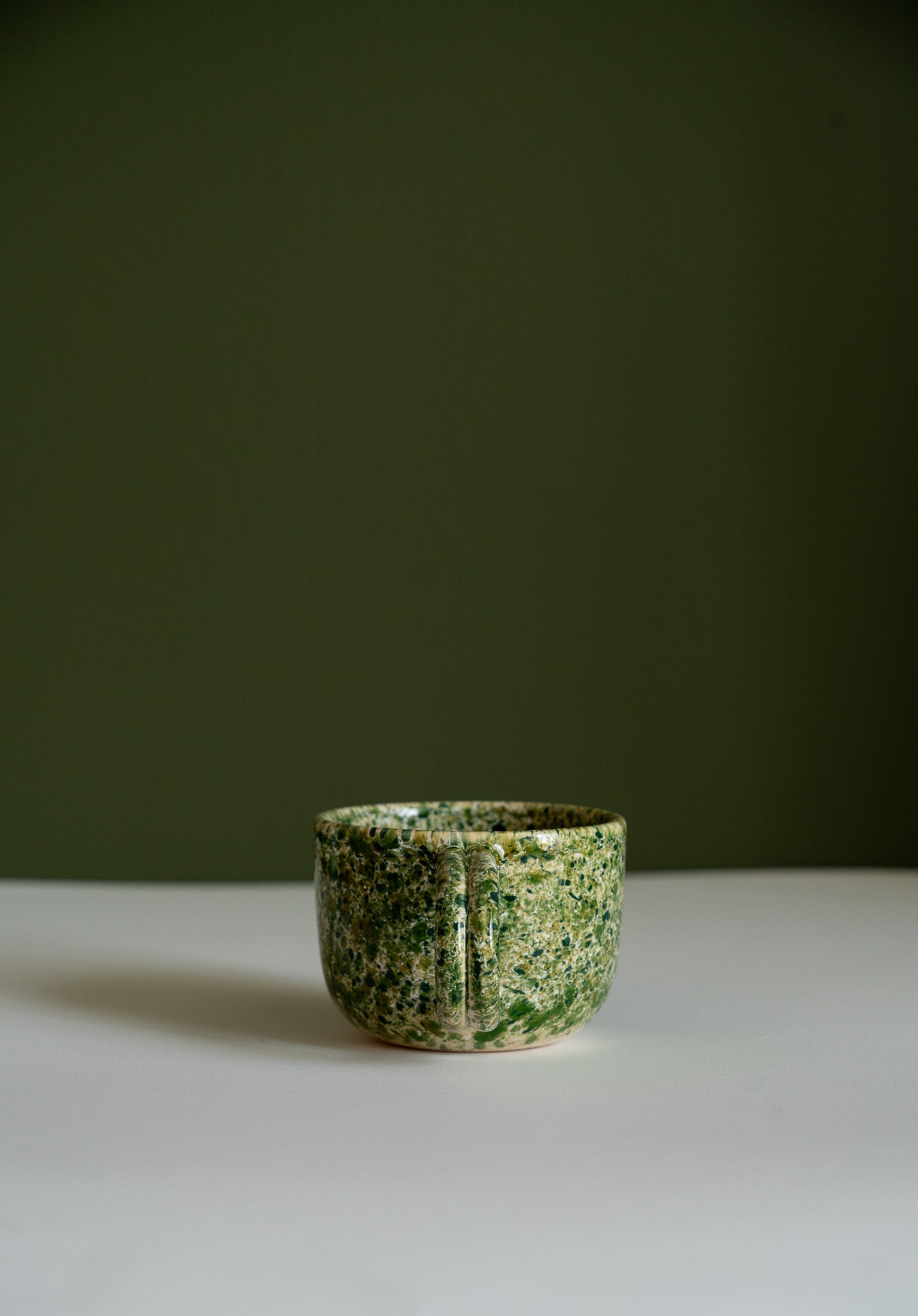 Hand Painted Splatter Ceramic Mug with Double Handle