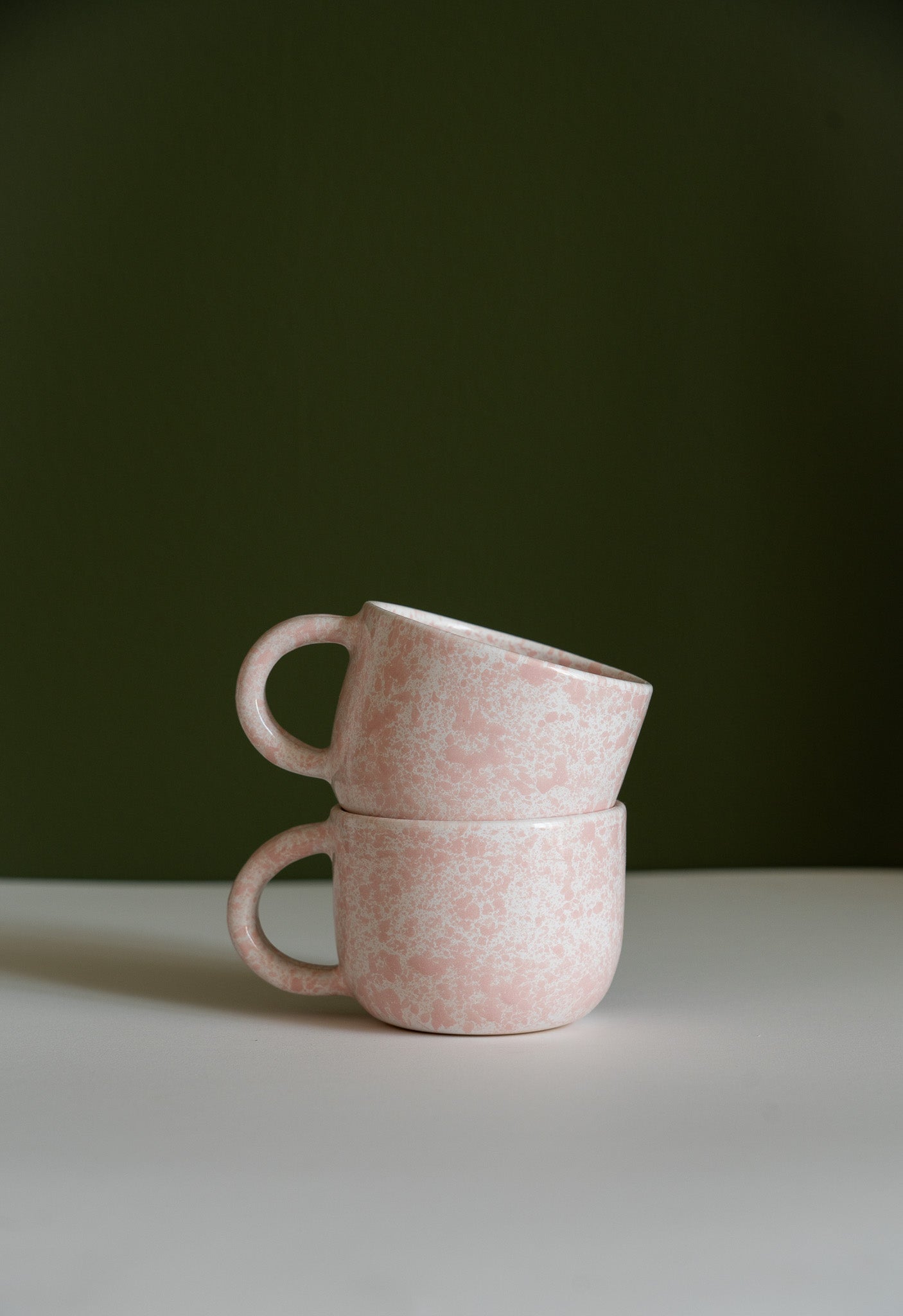 Hand Painted Splatter Ceramic Mug with Double Handle