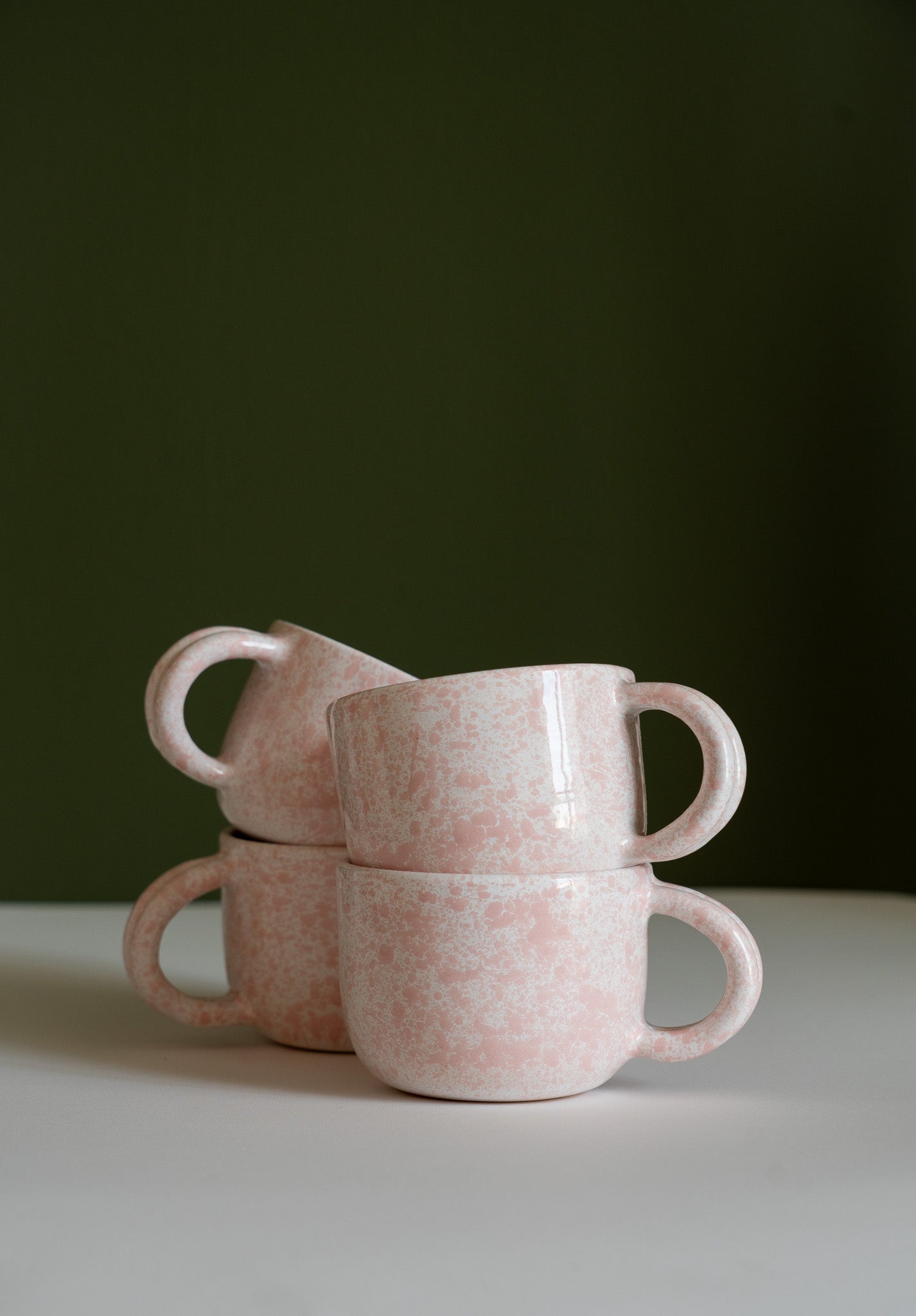 Hand Painted Splatter Ceramic Mug with Double Handle