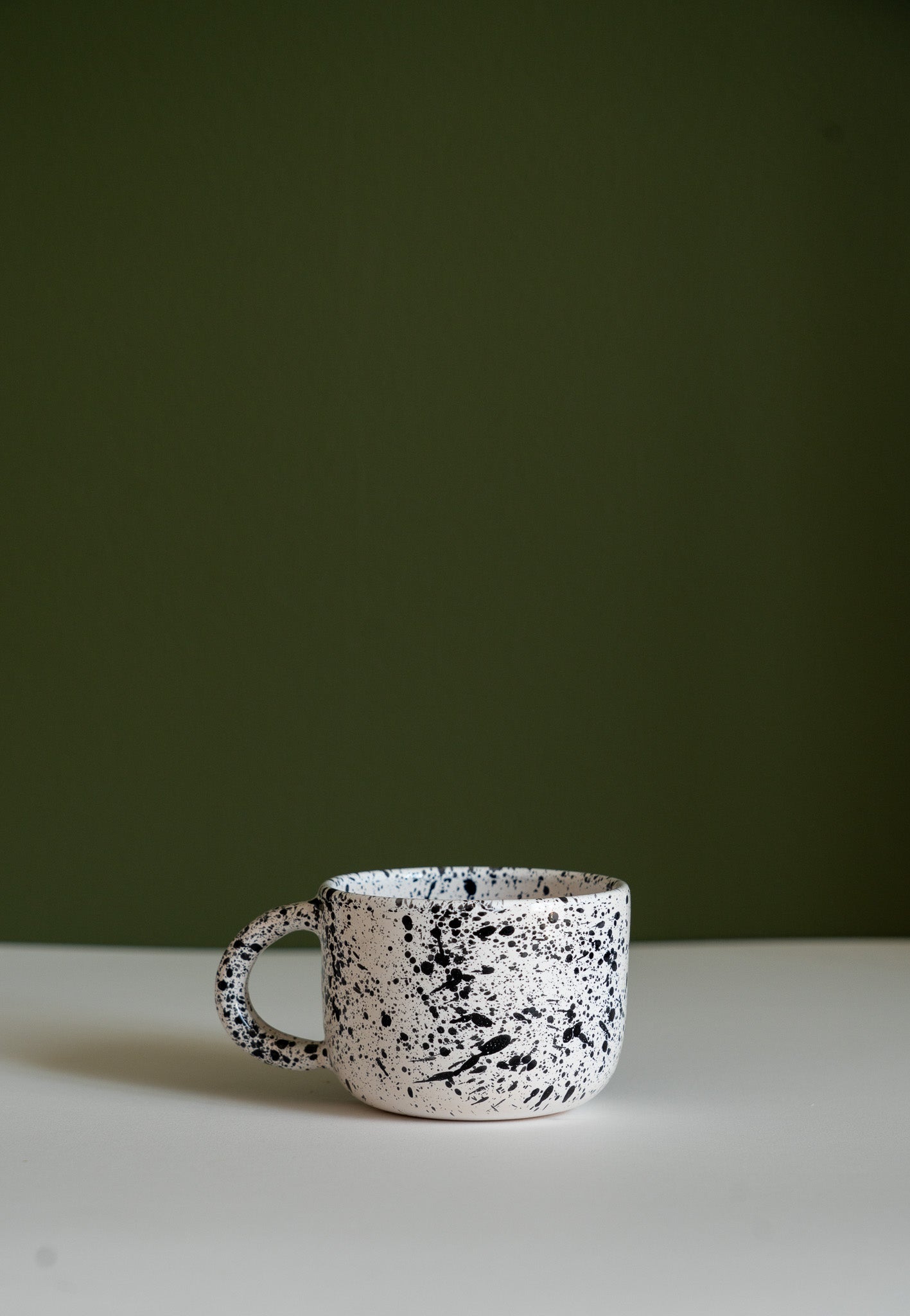 Hand Painted Splatter Ceramic Mug with Double Handle