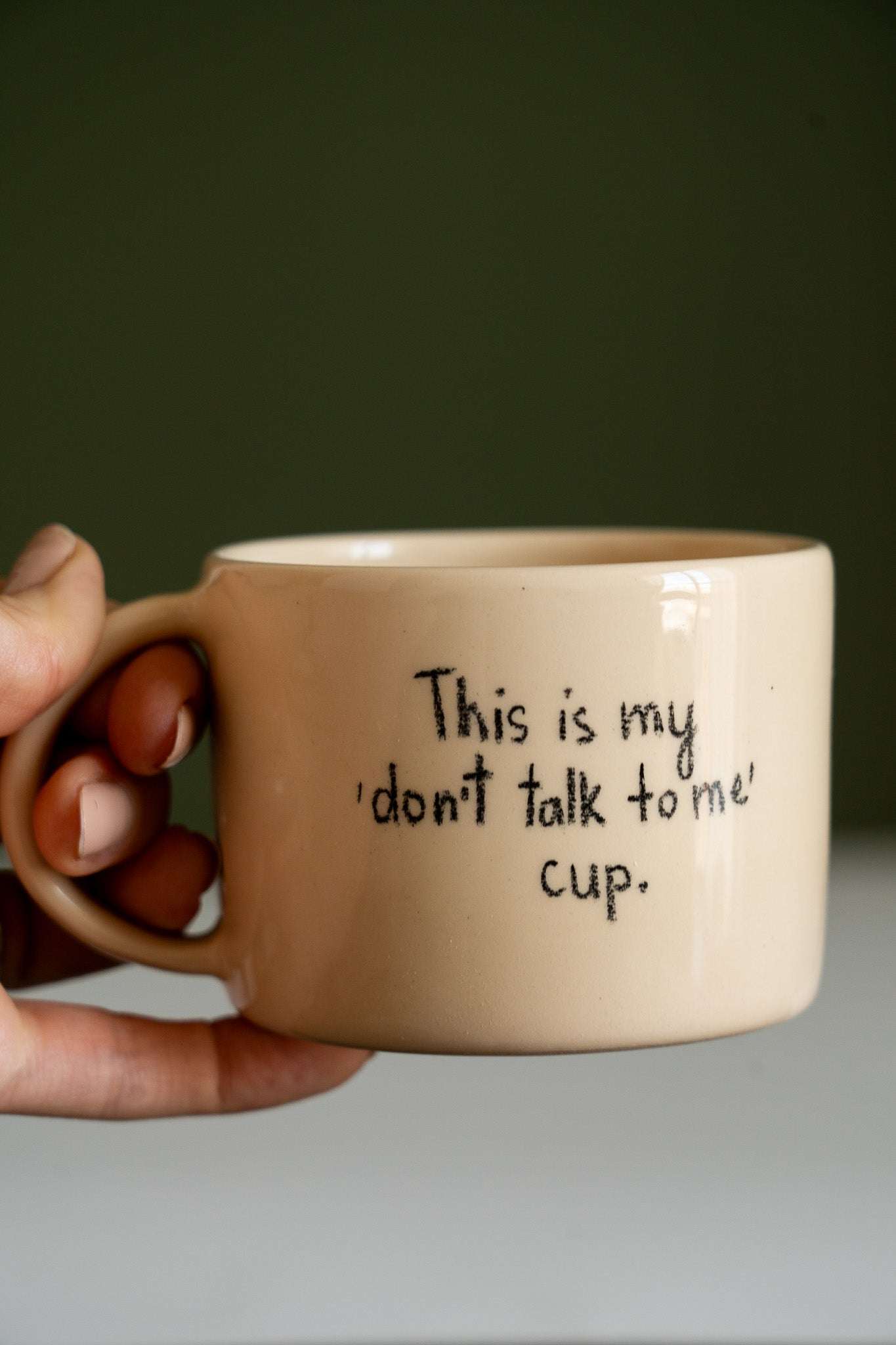 Personalized Stoneware Mug - Handwritten Ceramic Cup