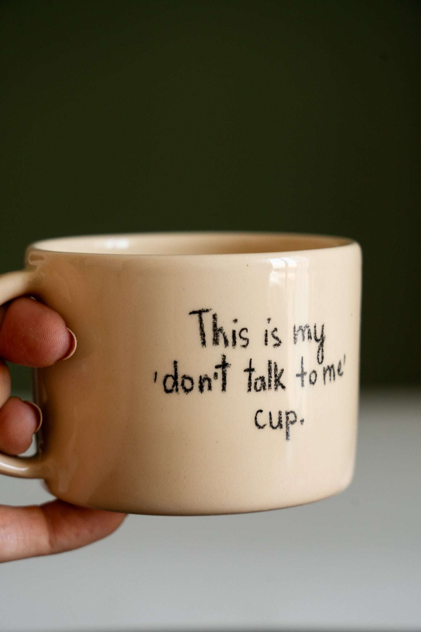 Personalized Stoneware Mug - Handwritten Ceramic Cup