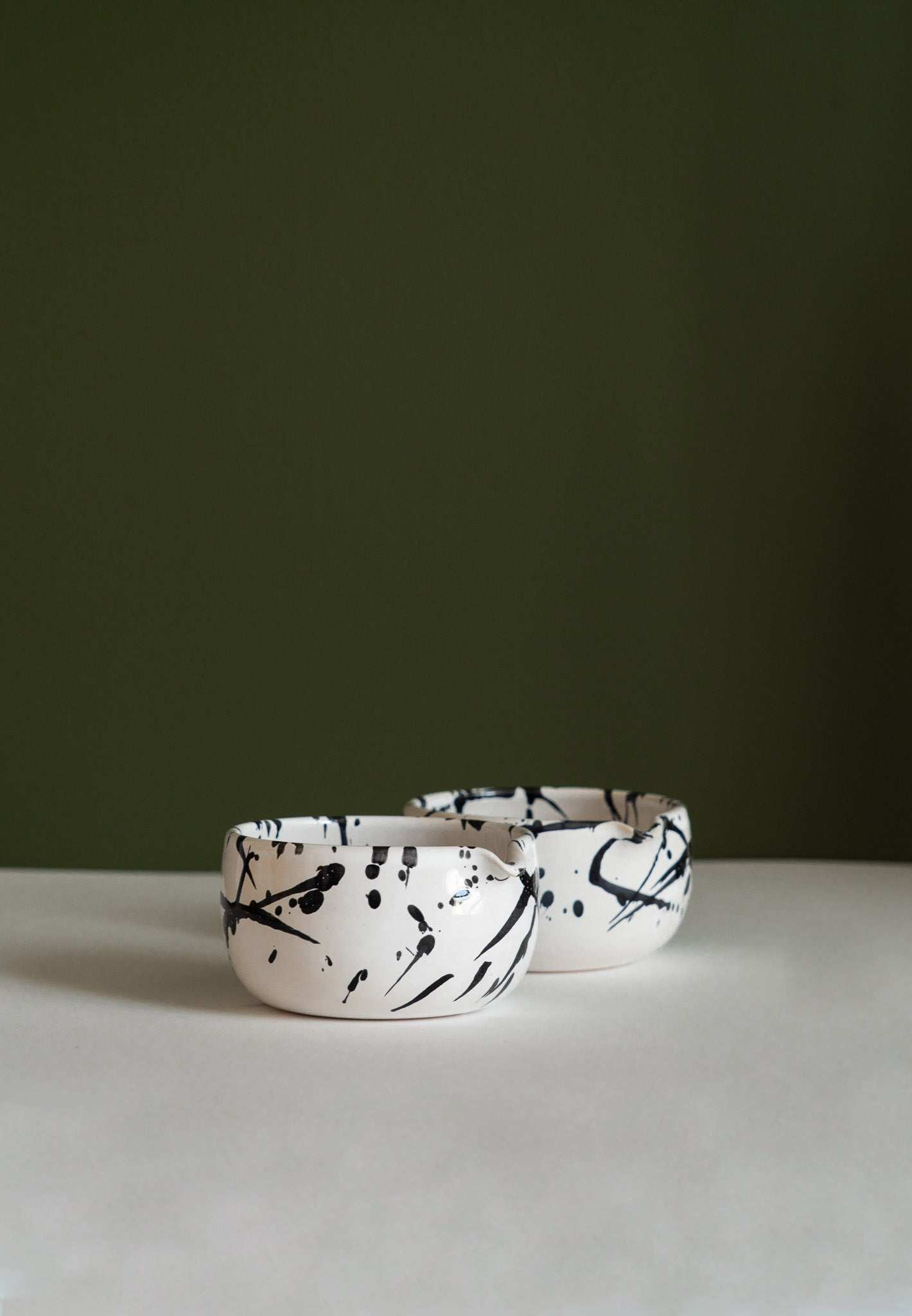 Handmade White Stoneware Matcha Bowl