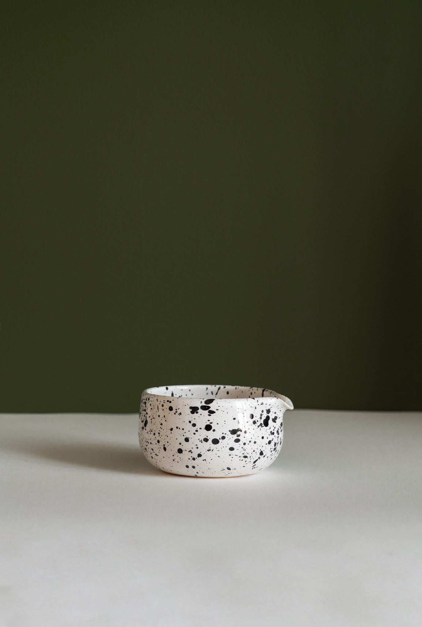 Handmade White Stoneware Matcha Bowl