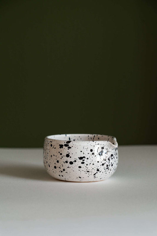 Handmade White Stoneware Matcha Bowl